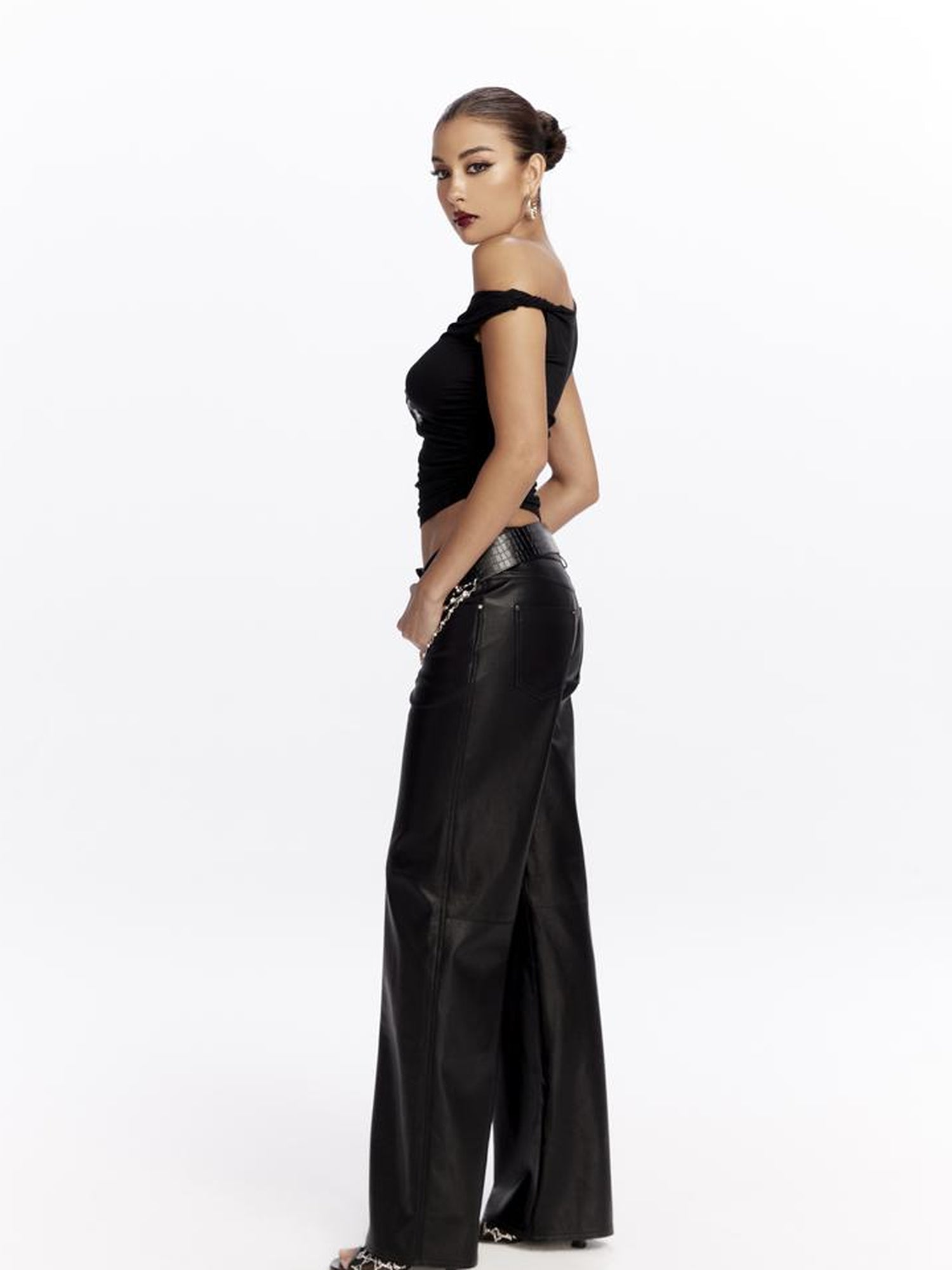 JYOSEI Dragon Print Asymmetrical Hem T Shirt