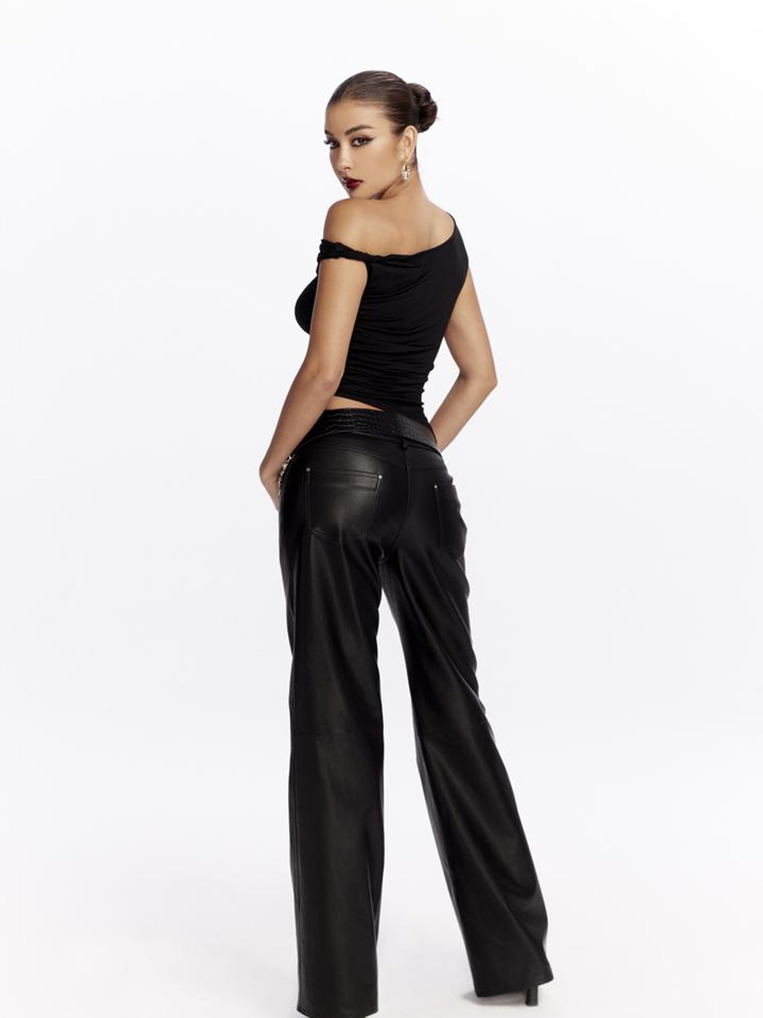 JYOSEI Dragon Print Asymmetrical Hem T Shirt