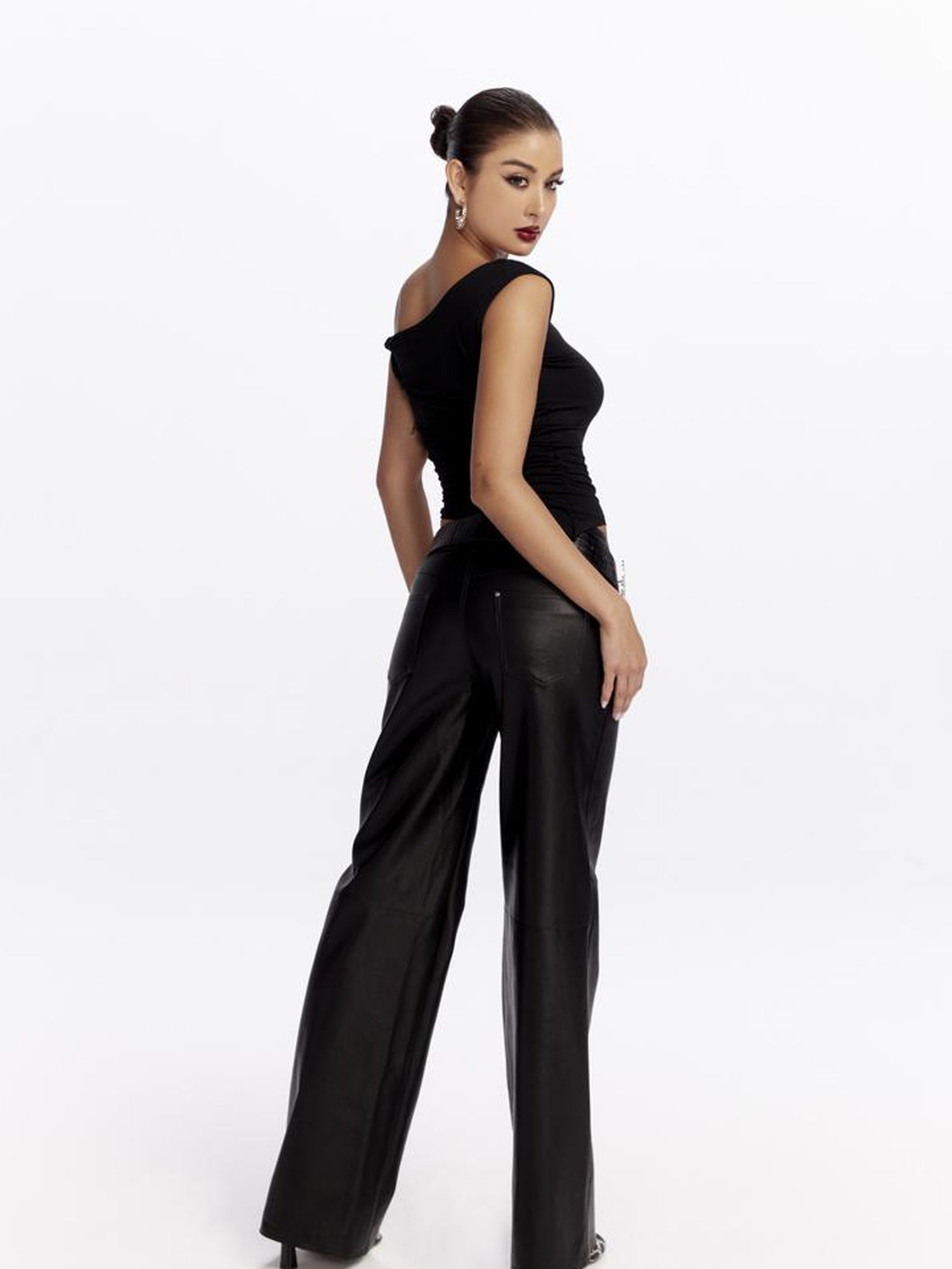 JYOSEI Dragon Print Asymmetrical Hem T Shirt