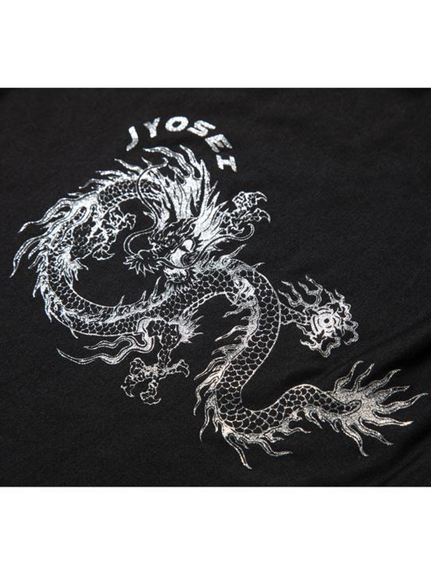 JYOSEI Dragon Print Asymmetrical Hem T Shirt