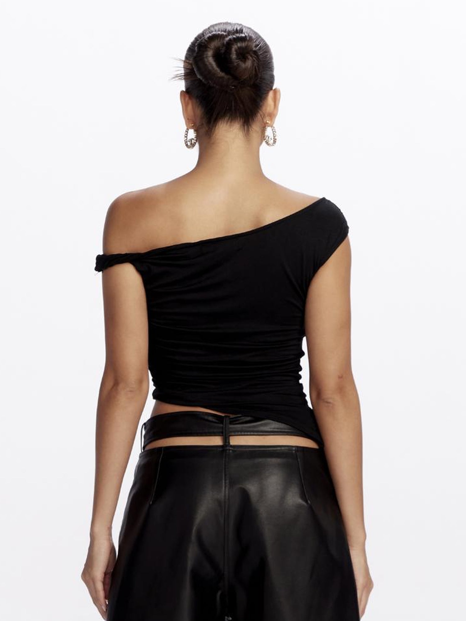 JYOSEI Dragon Print Asymmetrical Hem T Shirt