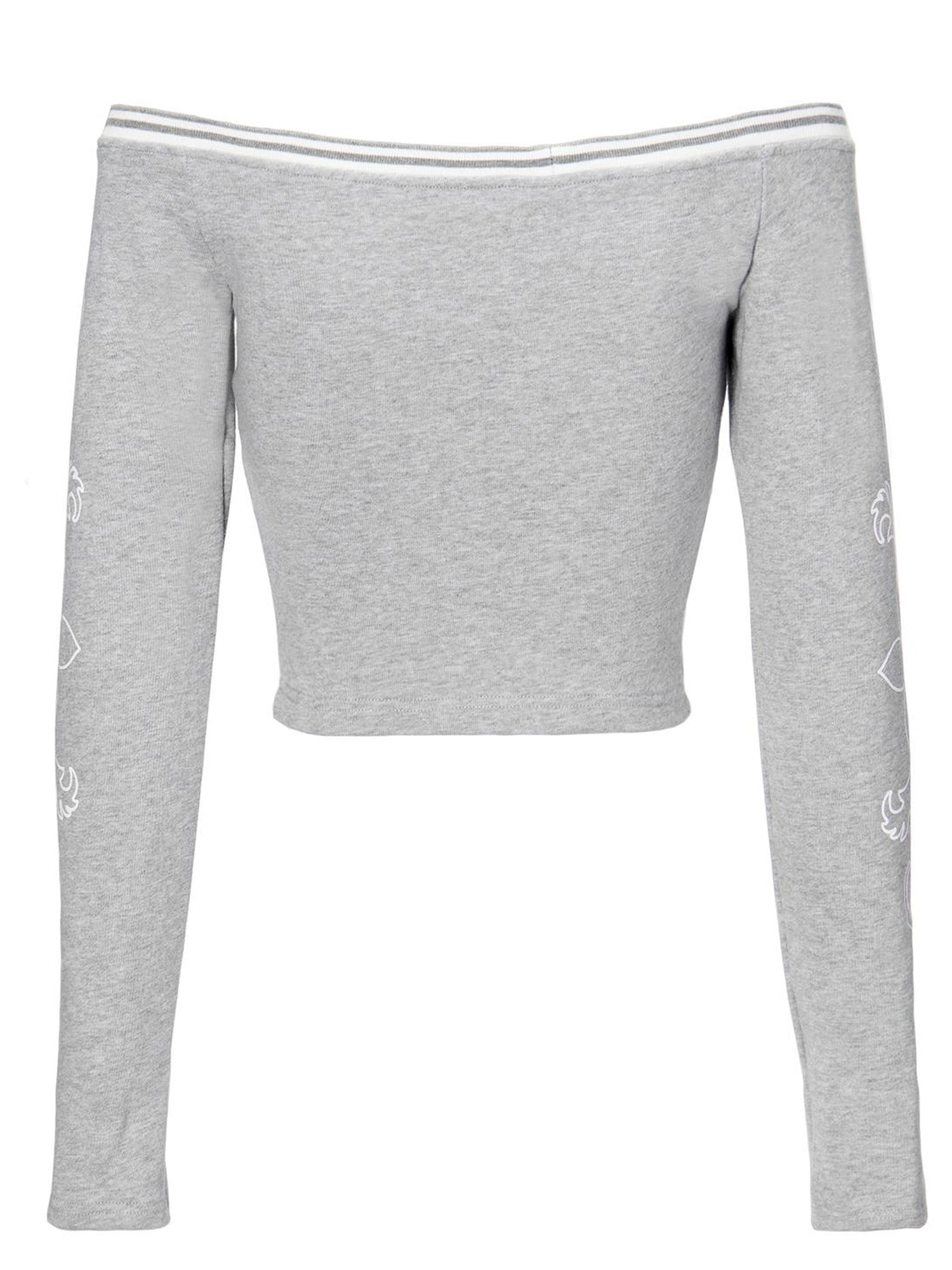 JYOSEI Gray Print Drop Shoulder Hoodie Sagging Jogger Set