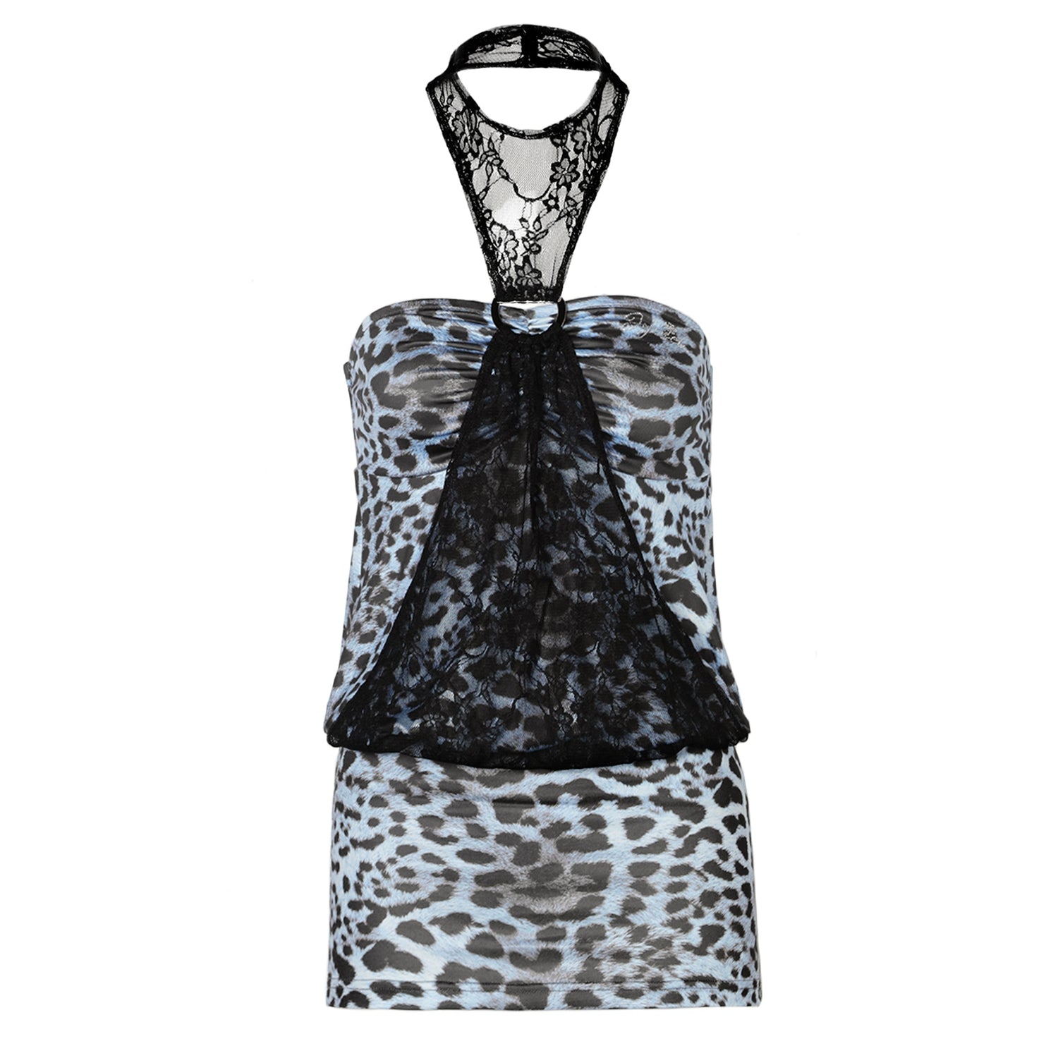 JYOSEI_JYOSEI_Blue_Leopard_Print_Lace_Trim_Halter_Bodycon_Dress_MISSTT