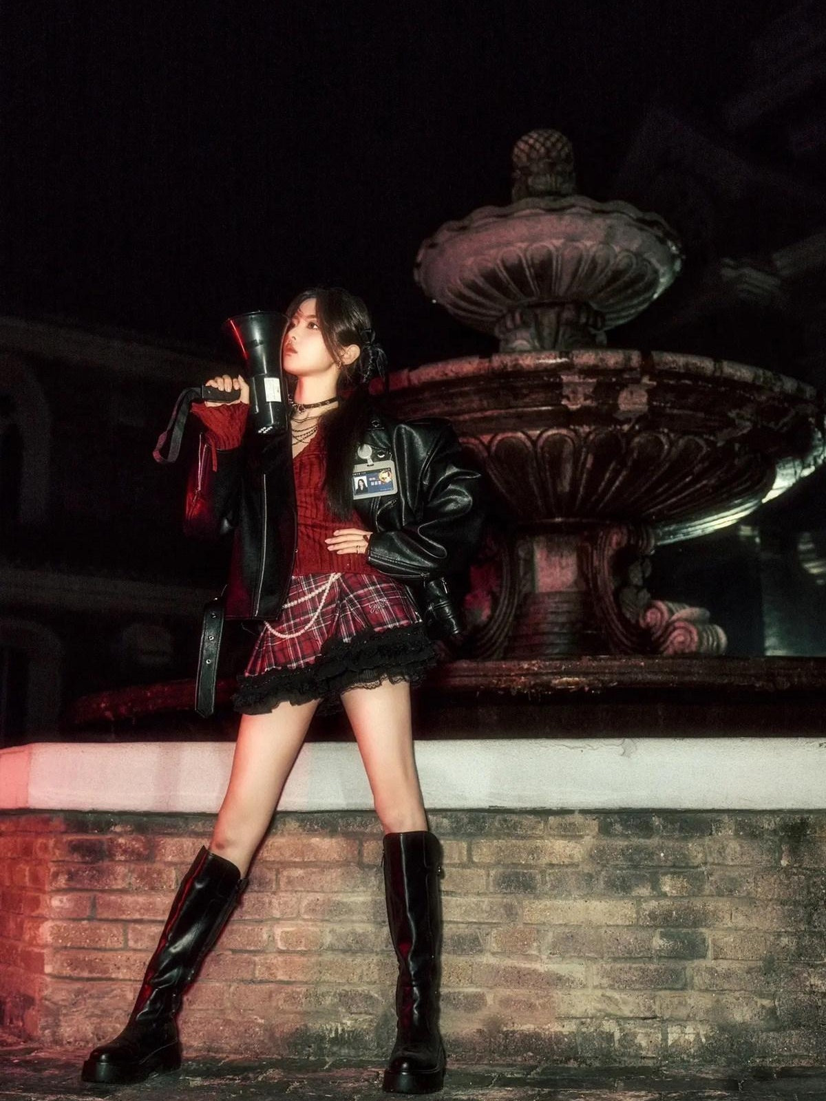 JYOSEI Low Rise Plaid A Line Streetwear Young Women Polyester Mini Skirt