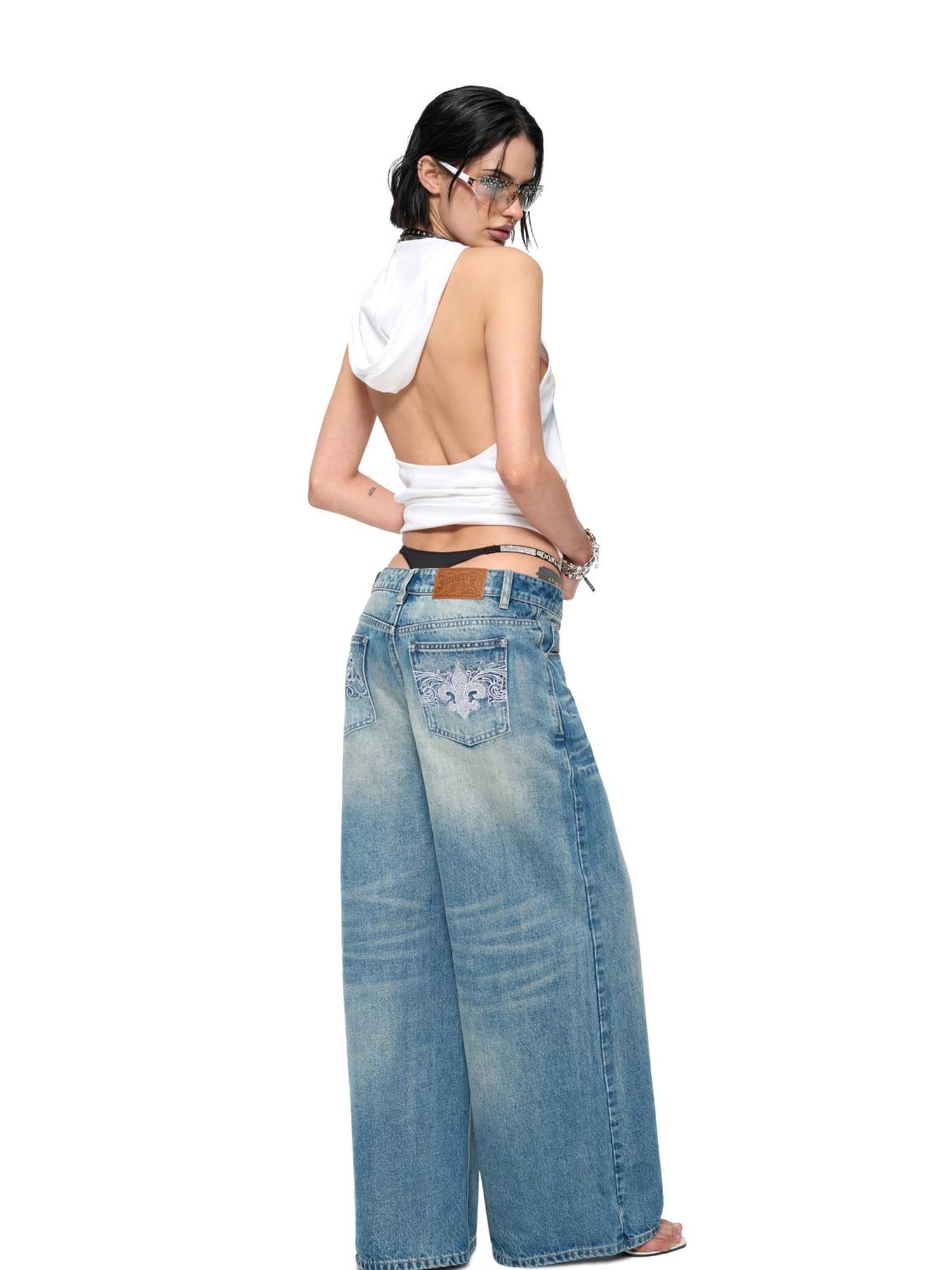 JYOSEI Lucky 7 Mesh Print Low Back Hooded Dress