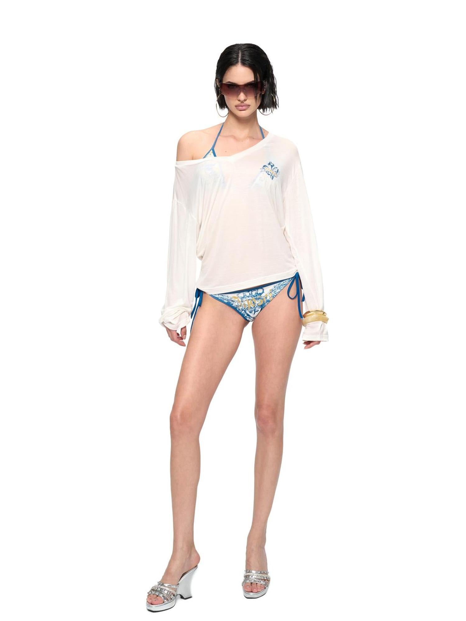JYOSEI Lyocell Cover Up Swimsuit Set with Gold Foil Print