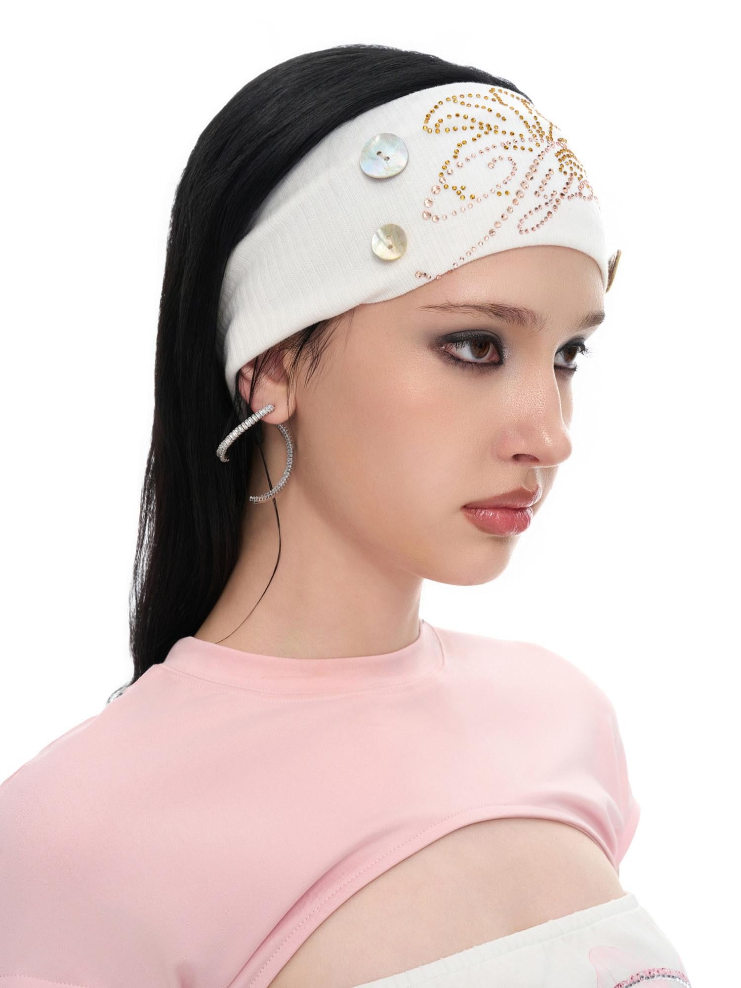 JYOSEI Mother Of Pearl Button Rhinestone Ocean Women&