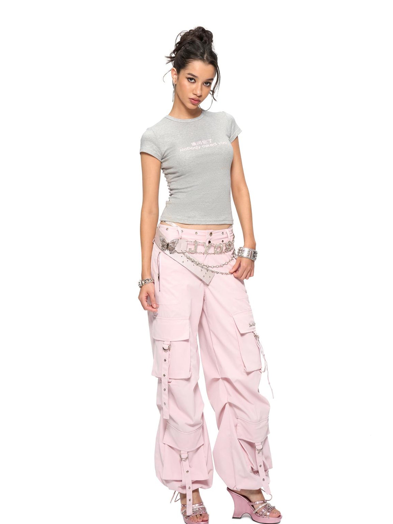 JYOSEI Nobody Asked You Graphic Print Fitted Tee