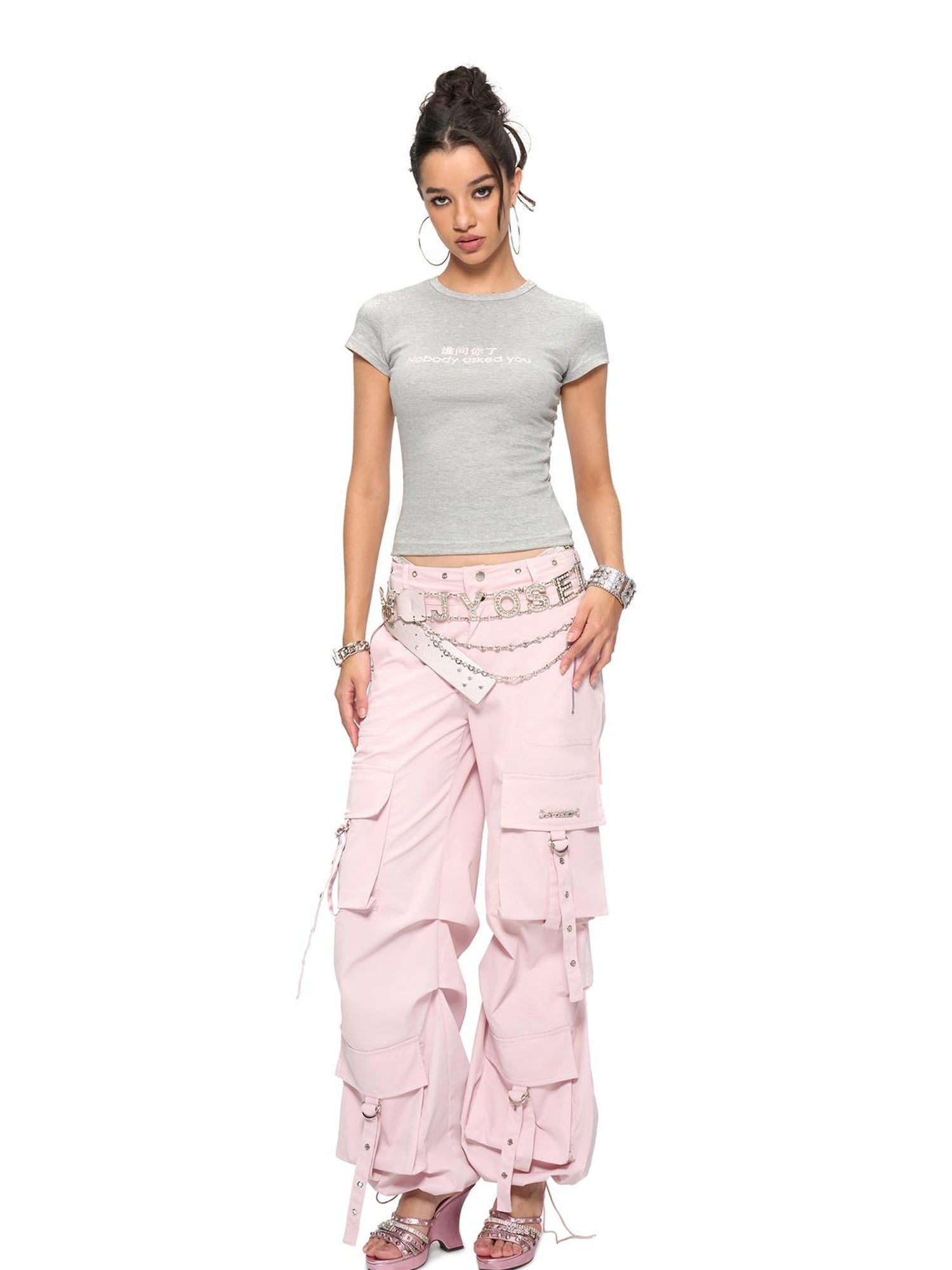 JYOSEI Nobody Asked You Graphic Print Fitted Tee