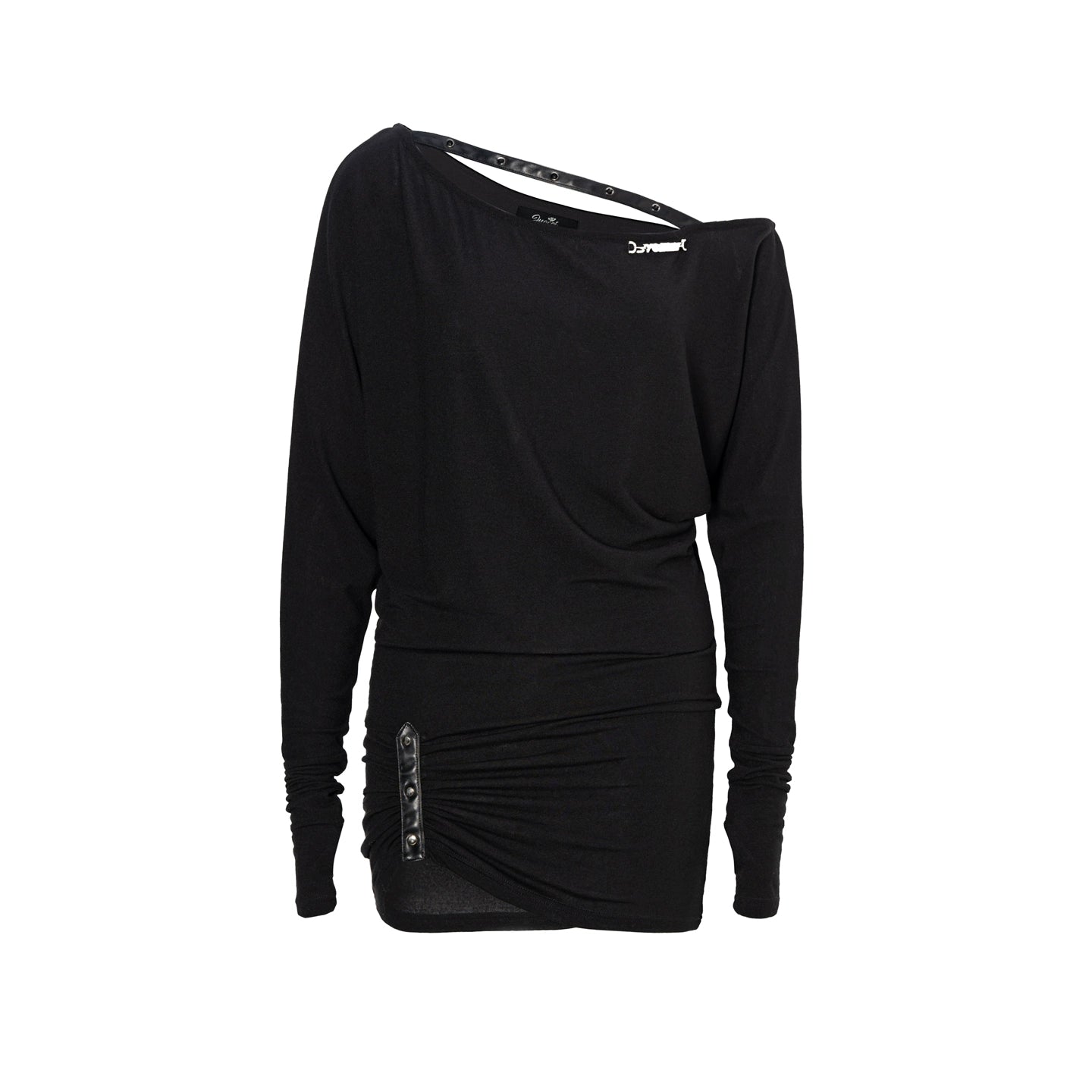 JYOSEI_One_Shoulder_Slit_Knit_Maxi_Dress_with_Drawstring_Waist_MISSTT