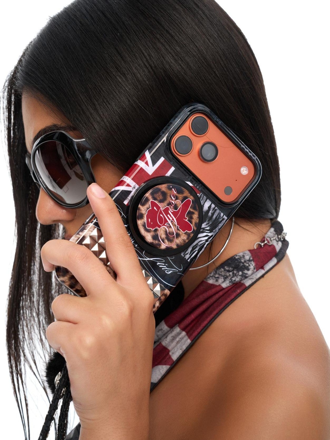 JYOSEI Pom Pom Patchwork Printed Stud Magnetic Film Women&