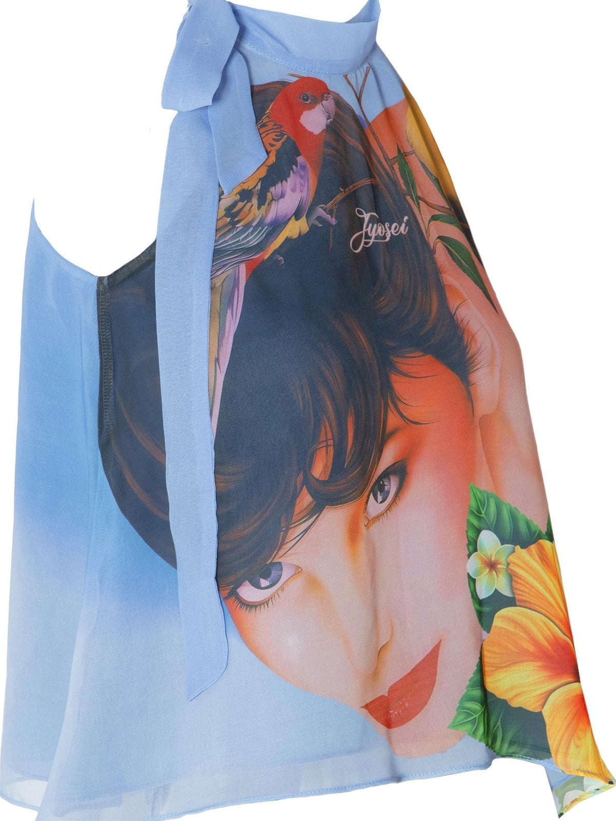 Printed Halter Neck Loose Fit Women&