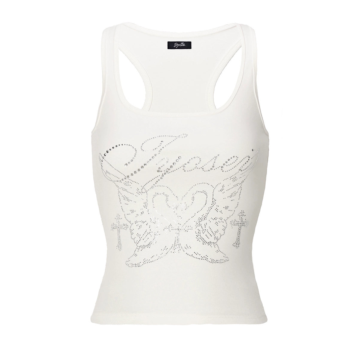 JYOSEI_Rhinestone_Camisole_Summer_Slim_Vest_V_Neck_T_Shirt_Long_Sleeve_MISSTT
