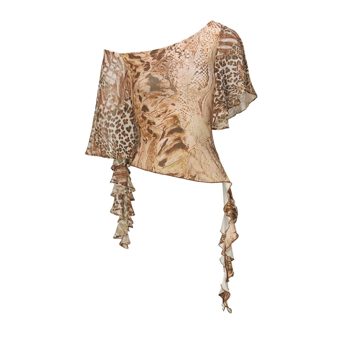 JYOSEI_Snake_Print_Cowl_Hem_Asymmetric_Top_MISSTT