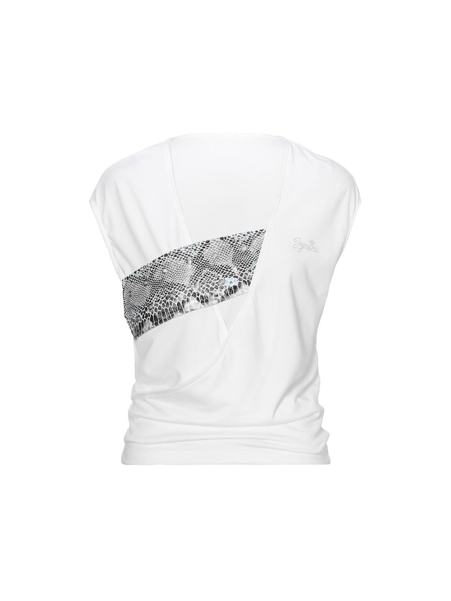 JYOSEI Snake Print V-Neck Crossover Tee