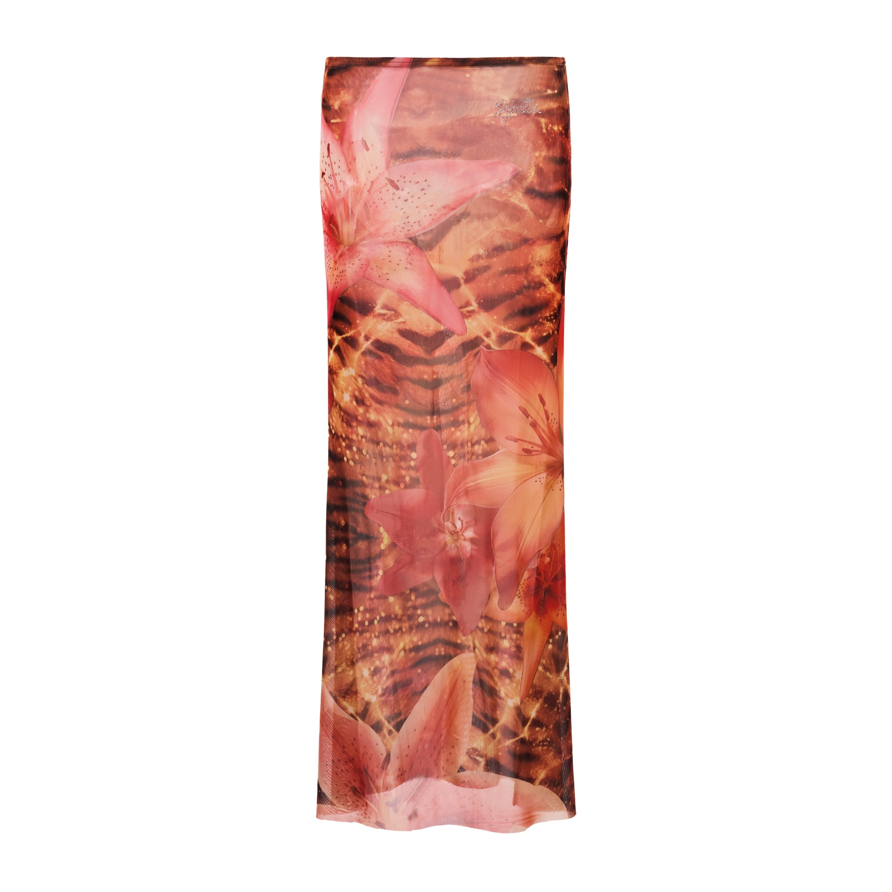 JYOSEI_Tiger_Stripe_Tie_Detail_Skirt_And_Scarf_Set_Women&
