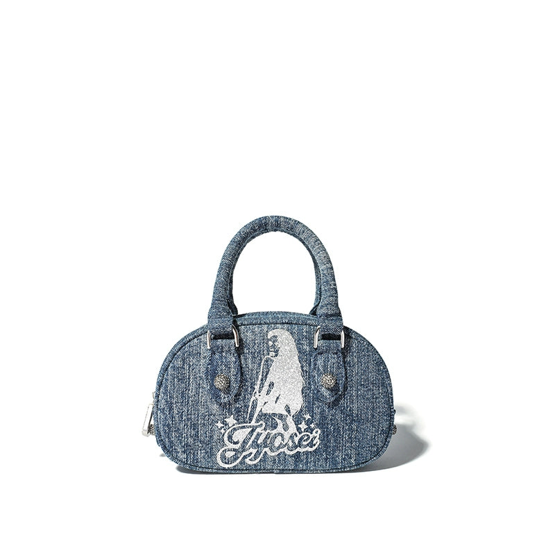 JYOSEI_Vintage_Y2_K_Denim_Bowling_Bag_With_Glitter_Chains_MISSTT