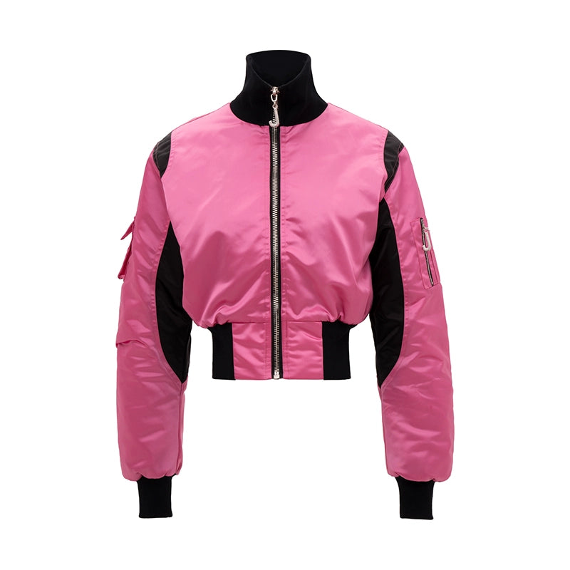 JYOSEI_Women_Black_Pink_Cropped_Jacket_With_Pleated_Detail_MISSTT