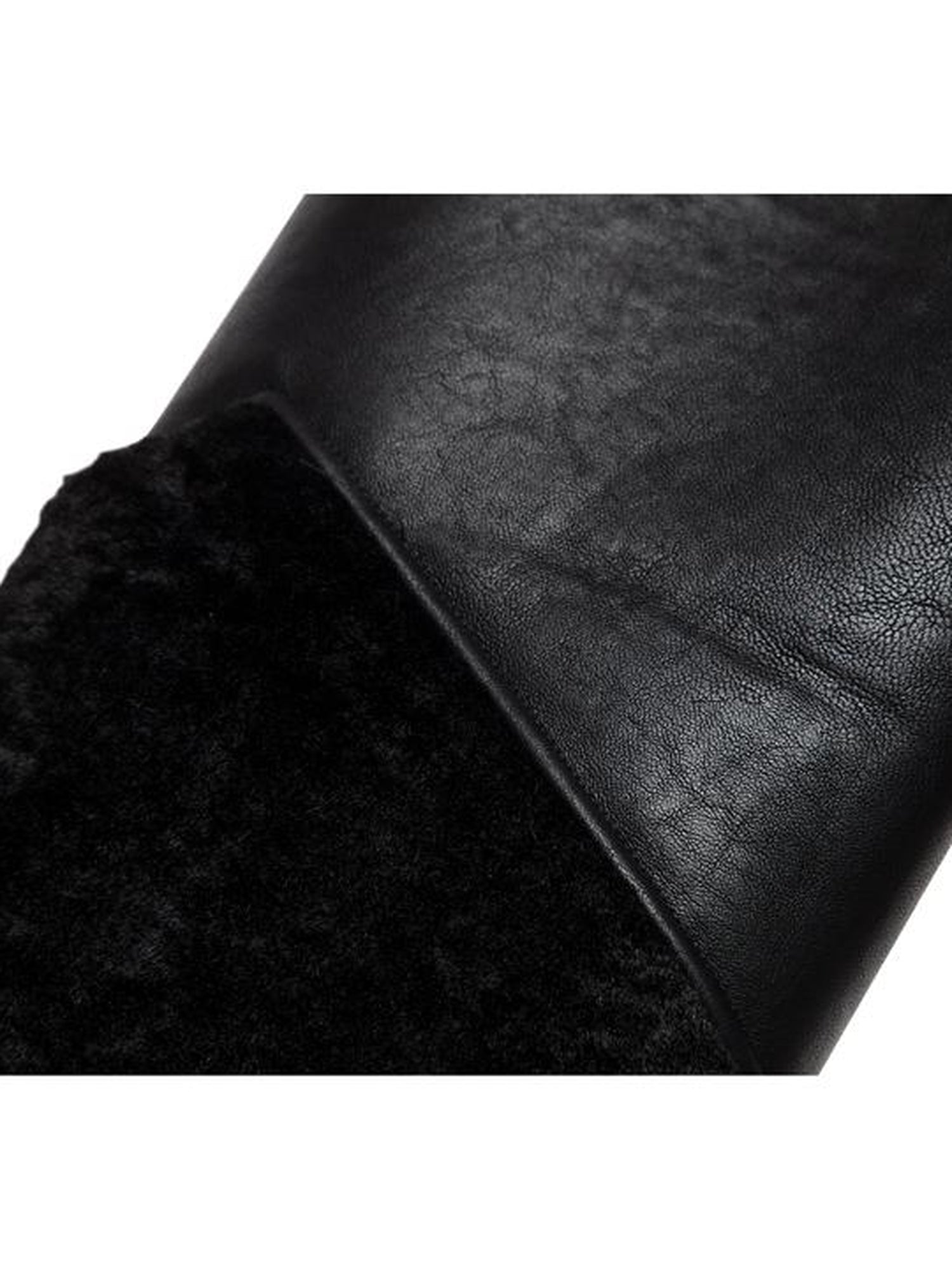 JYOSEI Women Black Shearling Leather Jacket With Ribbon Detail