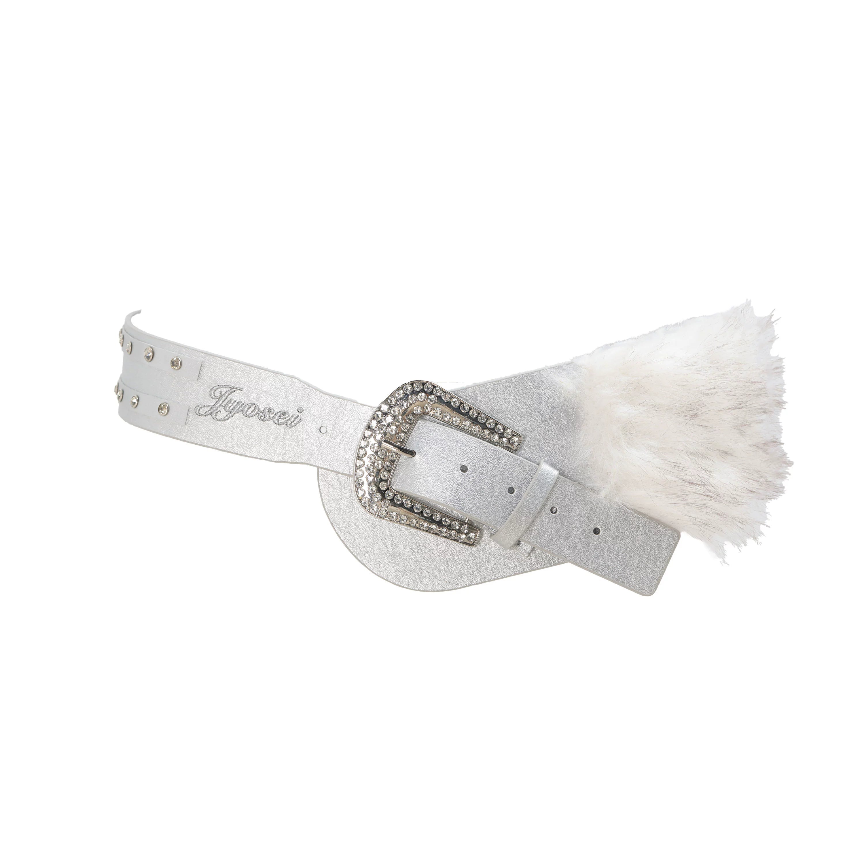 JYOSEI_Y2K_Faux_Fur_Leather_Belt_With_Rhinestone_Embroidery_MISSTT