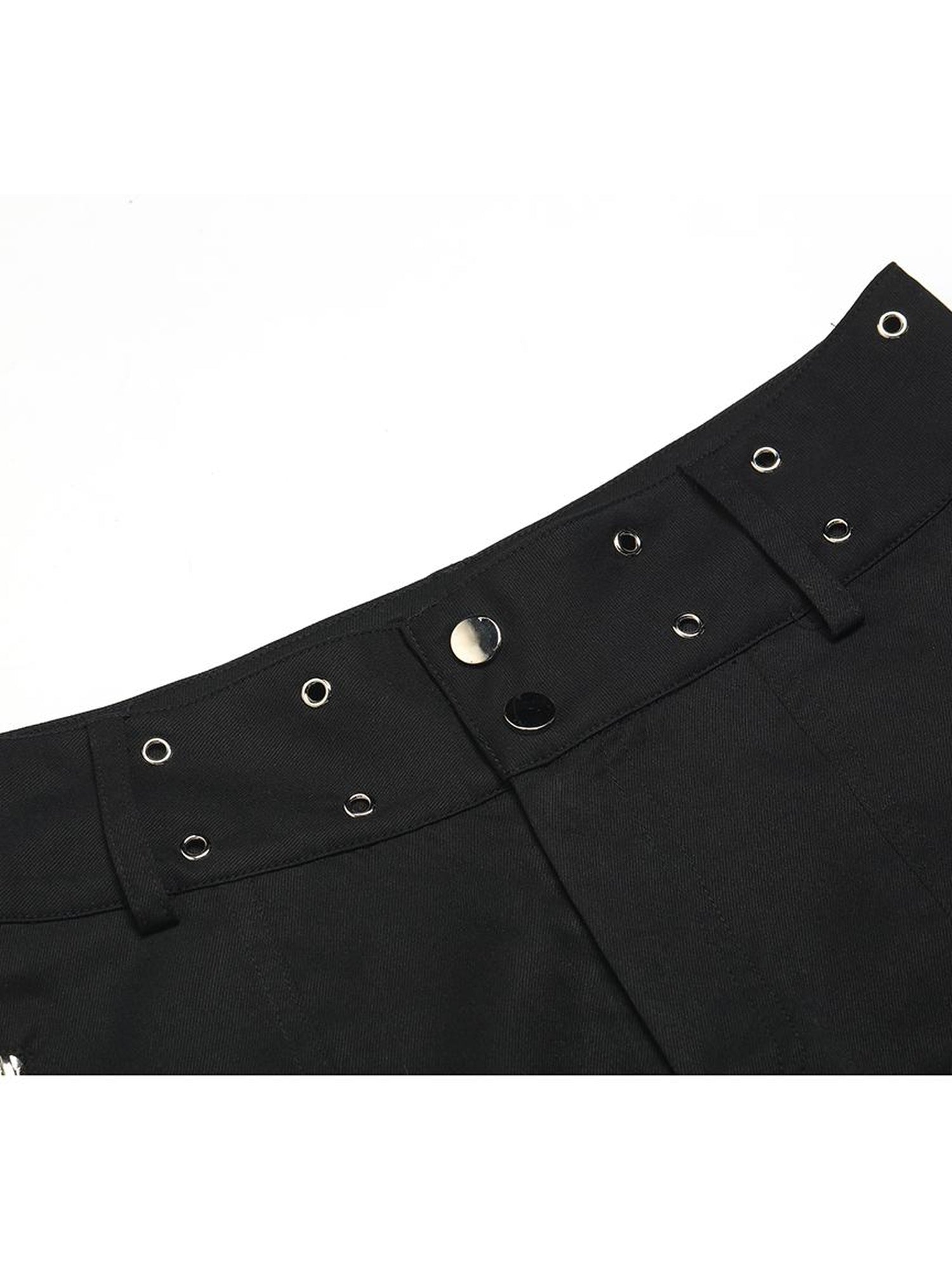 JYOSEI Y2K Low Waist Cargo Wide Leg Pants with Rivet Eyelets