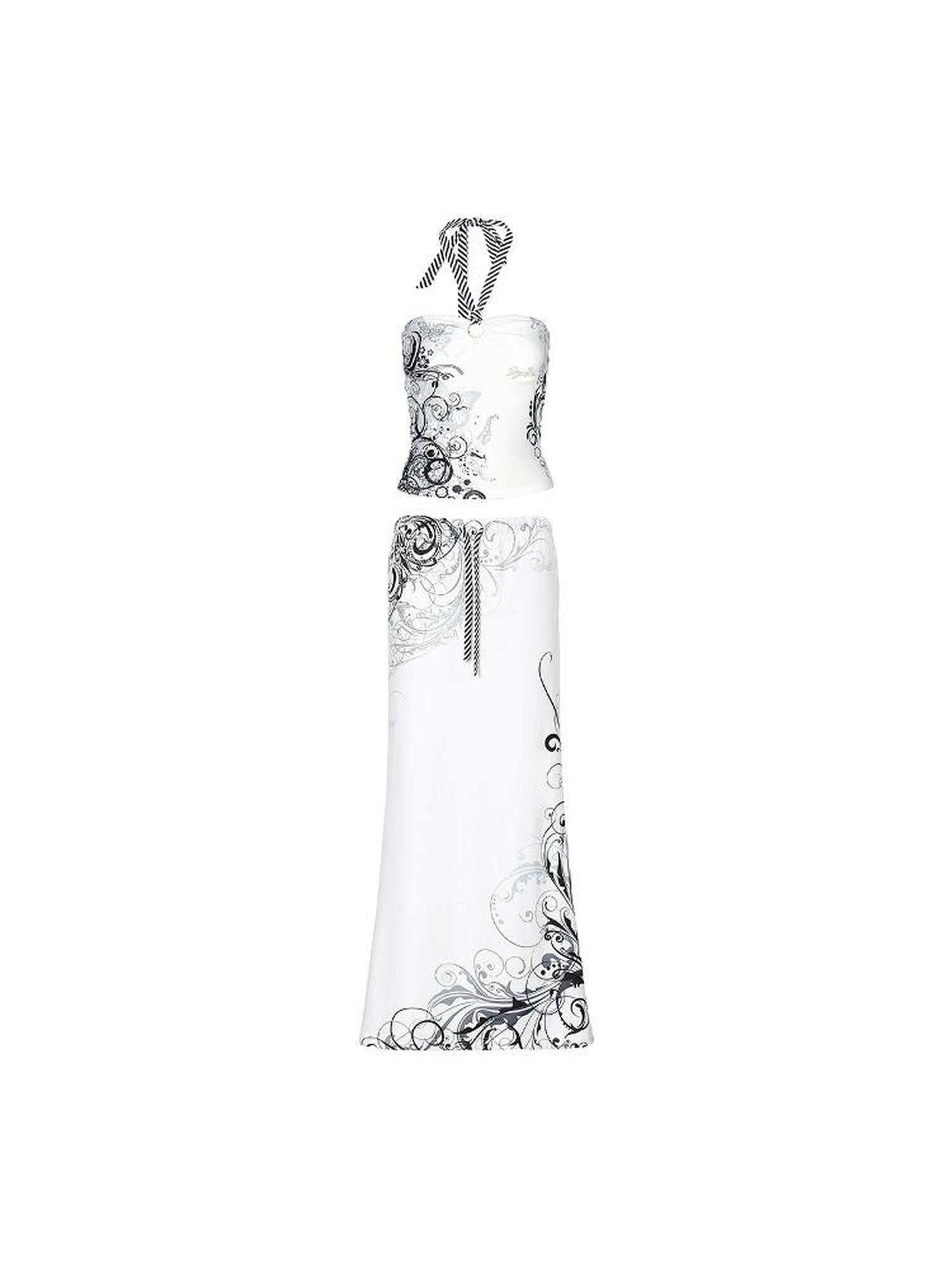 JYOSEI Y2K Stripes Crystal Top And Fishtail Skirt Set