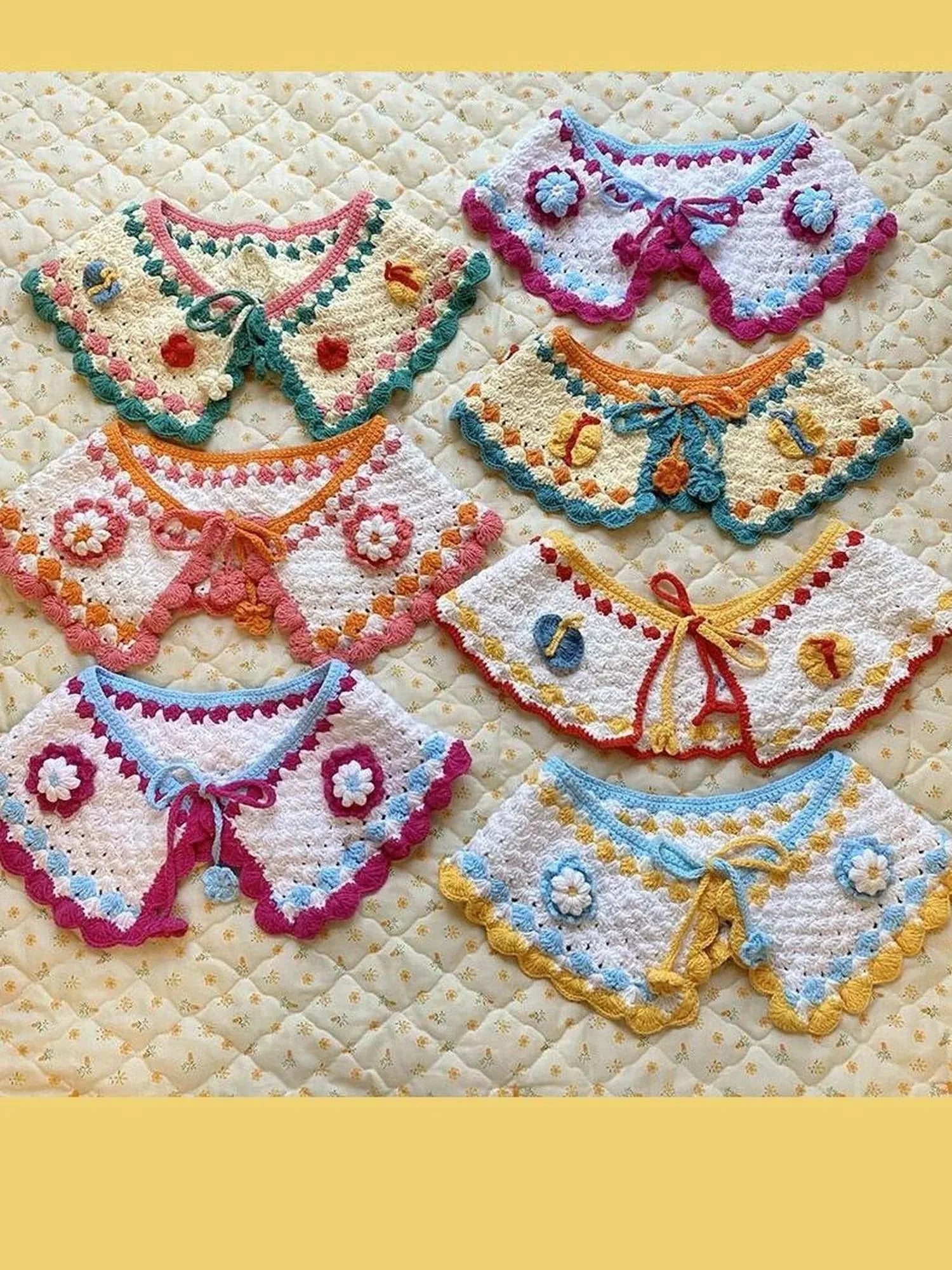 Japanese Multicolor Knit Wool Detachable Collar Bag 12 Styles