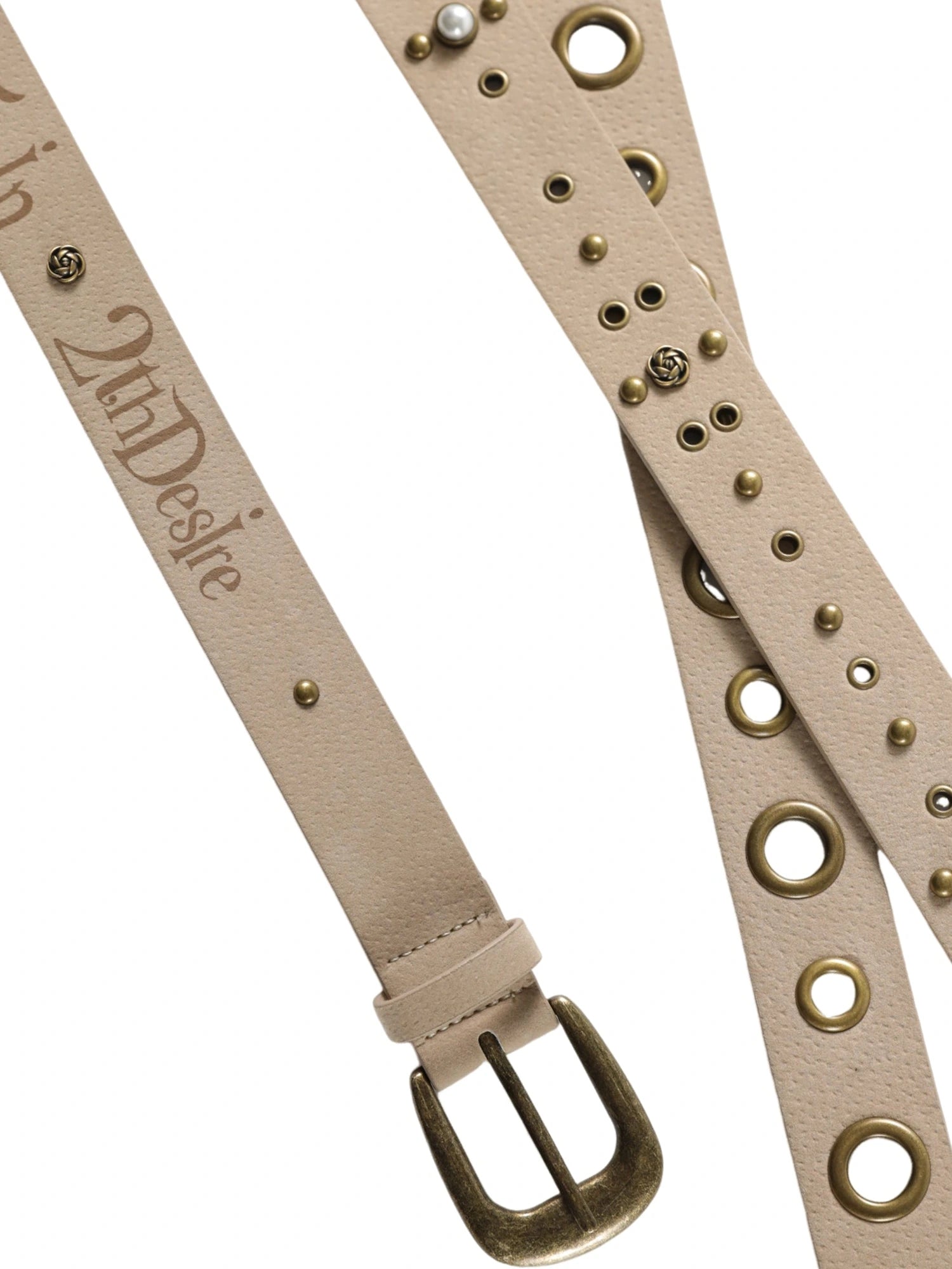 Punk Colorblock Letter Print Suede Belt With Studs