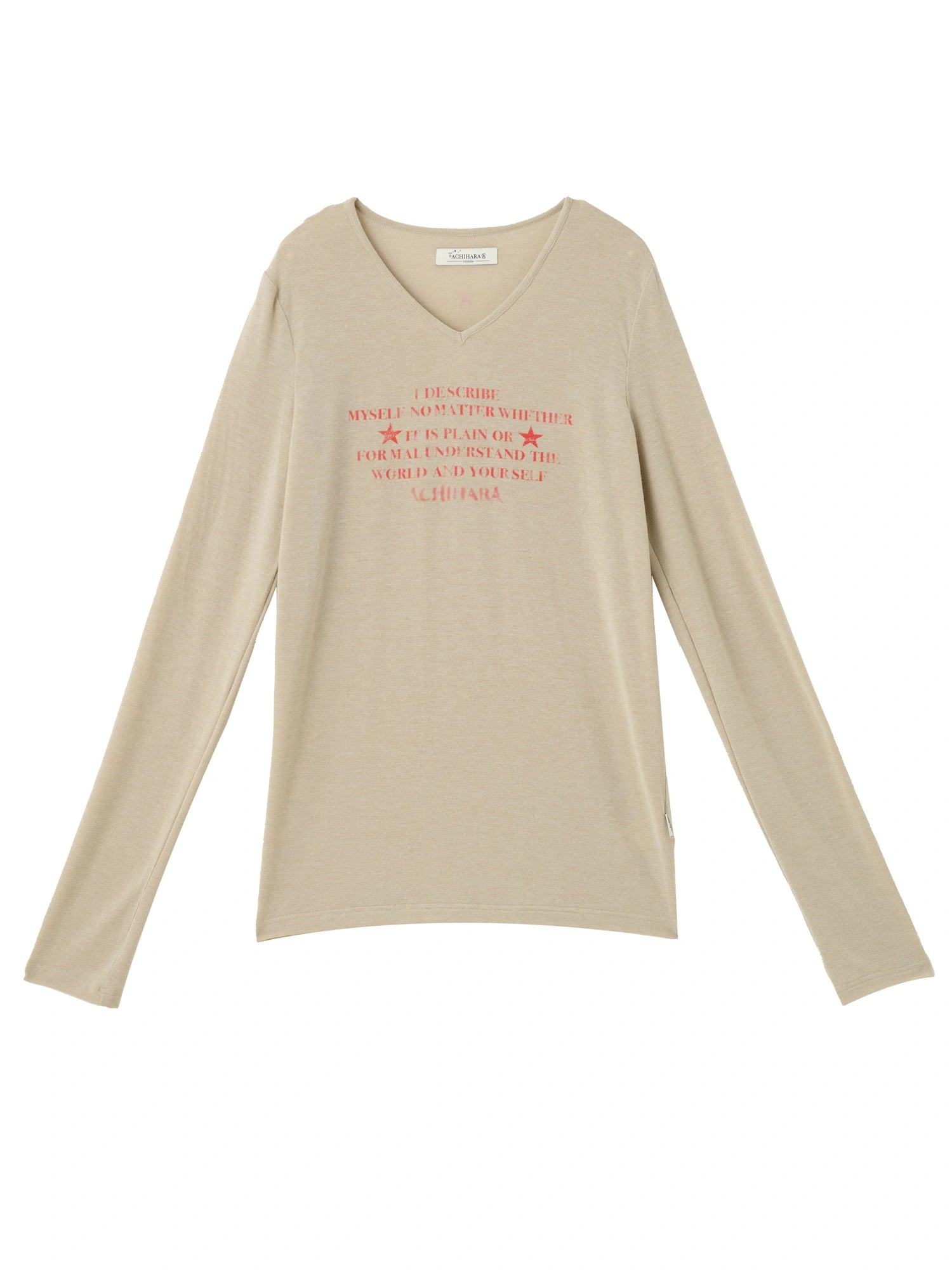 Long Sleeve T-Shirt With Inspirational Print Describe Yourself Beyond Rules