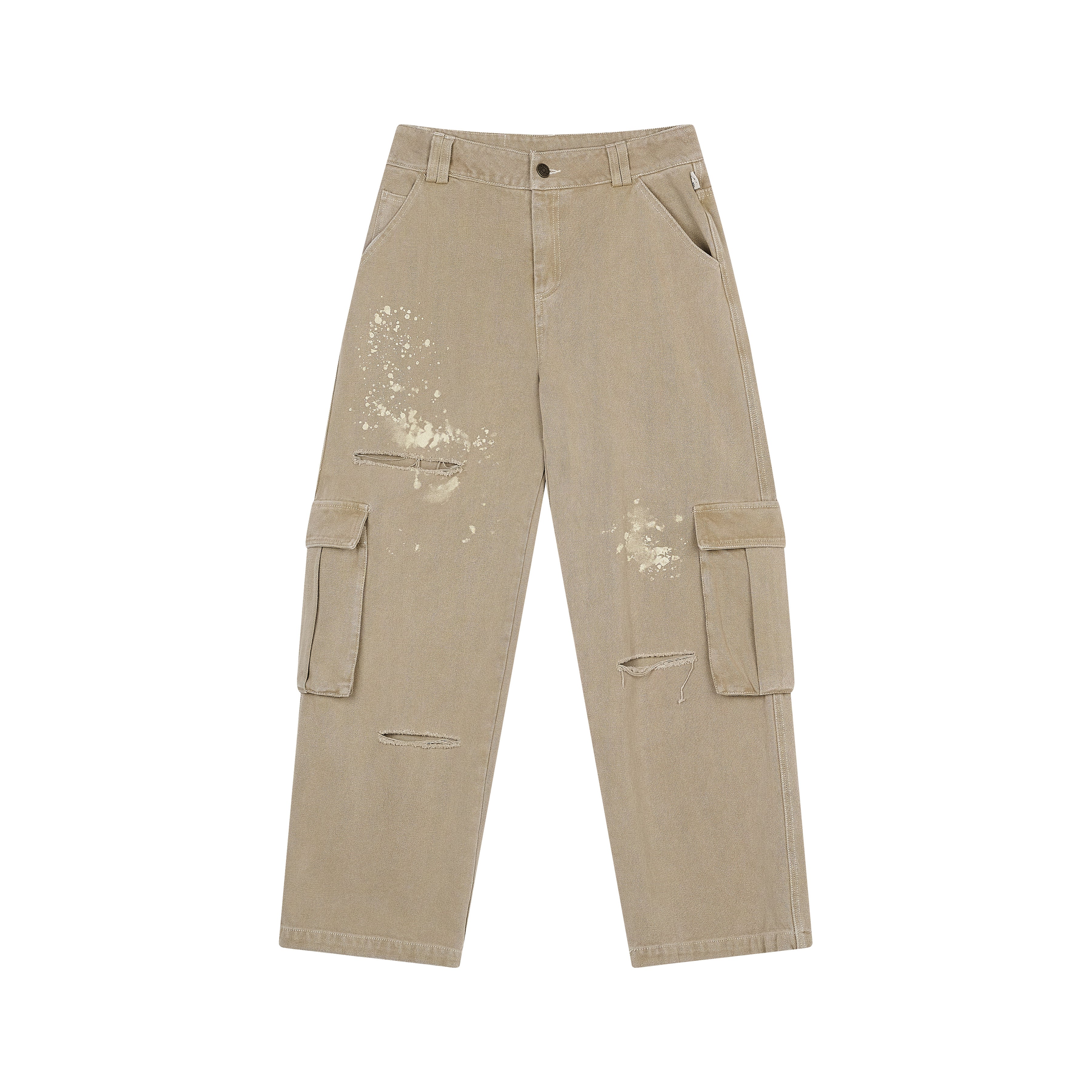 Achihara Faded Ink Canvas Cargo Pants