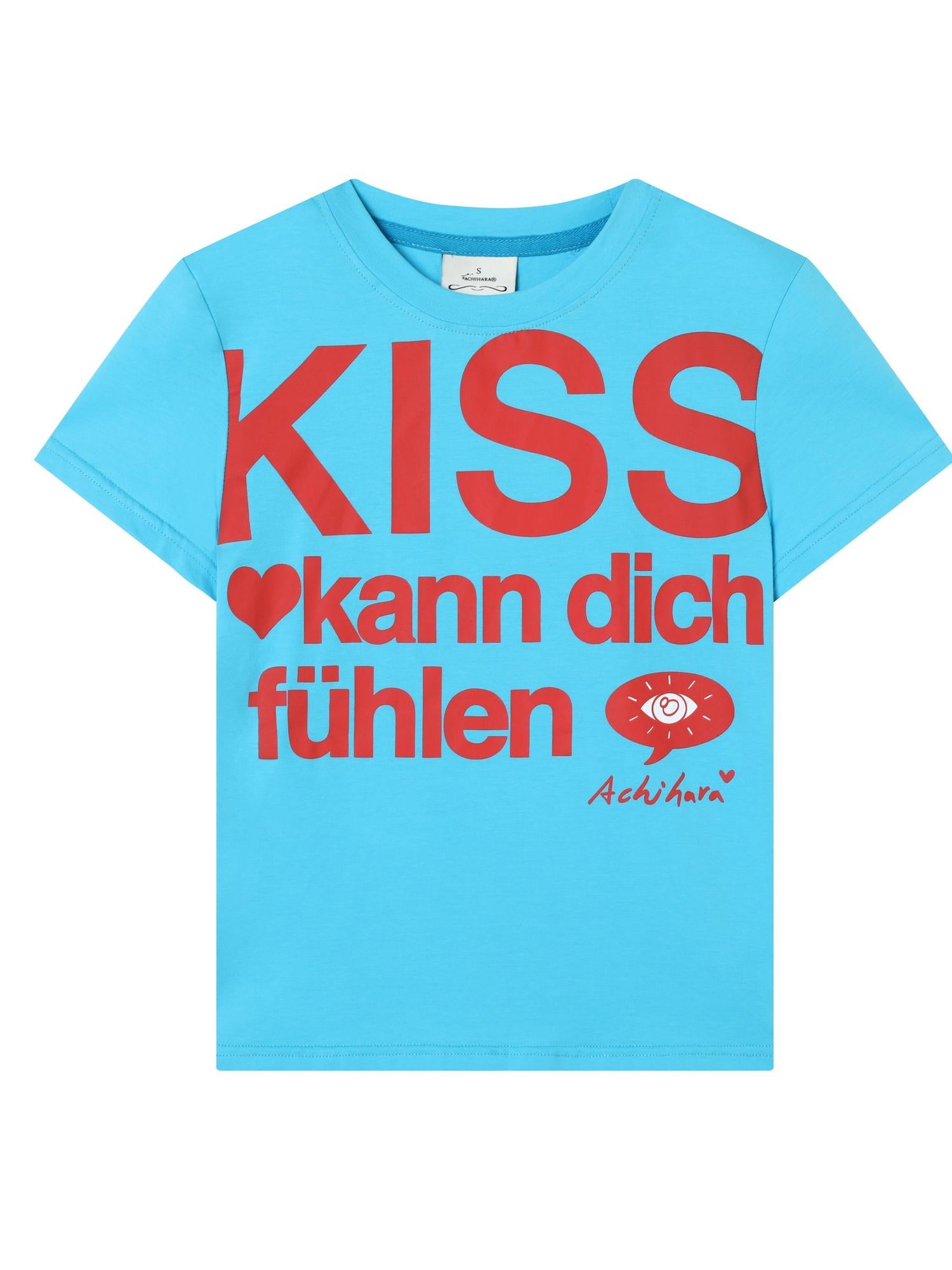 Achihara Kiss Fish German Print Slim Fit Tee