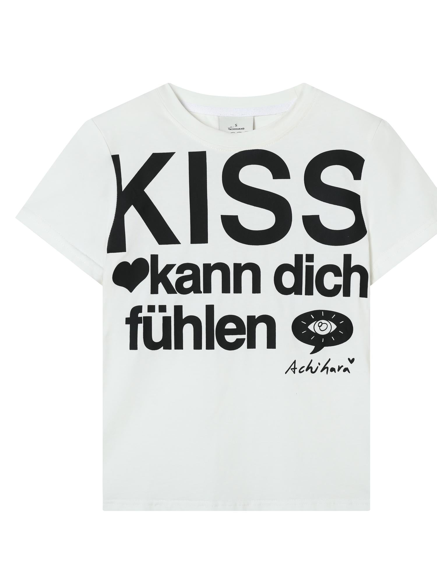 Achihara Kiss Fish German Print Slim Fit Tee