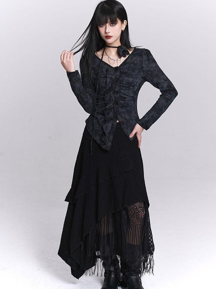 LADYGHOST Black Cropped Ethereal Designer Unique Women&
