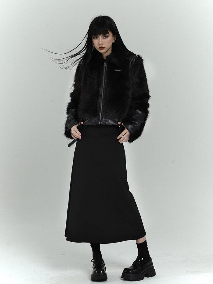 LADYGHOST Black Cropped Quilted Padded Bonded Women&