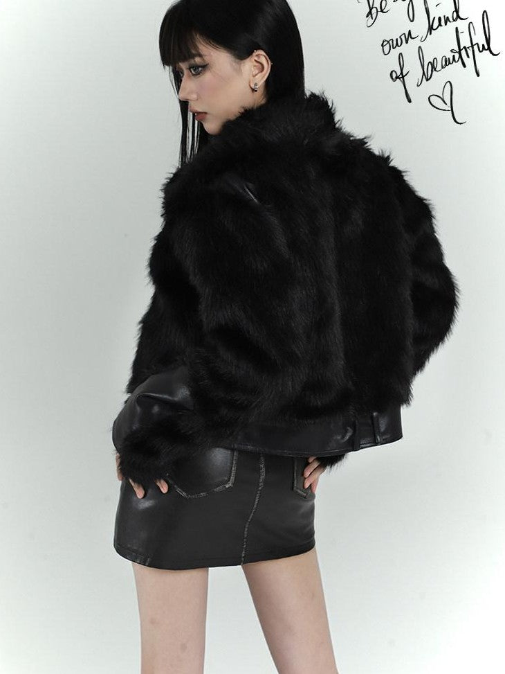 LADYGHOST Black Cropped Quilted Padded Bonded Women&