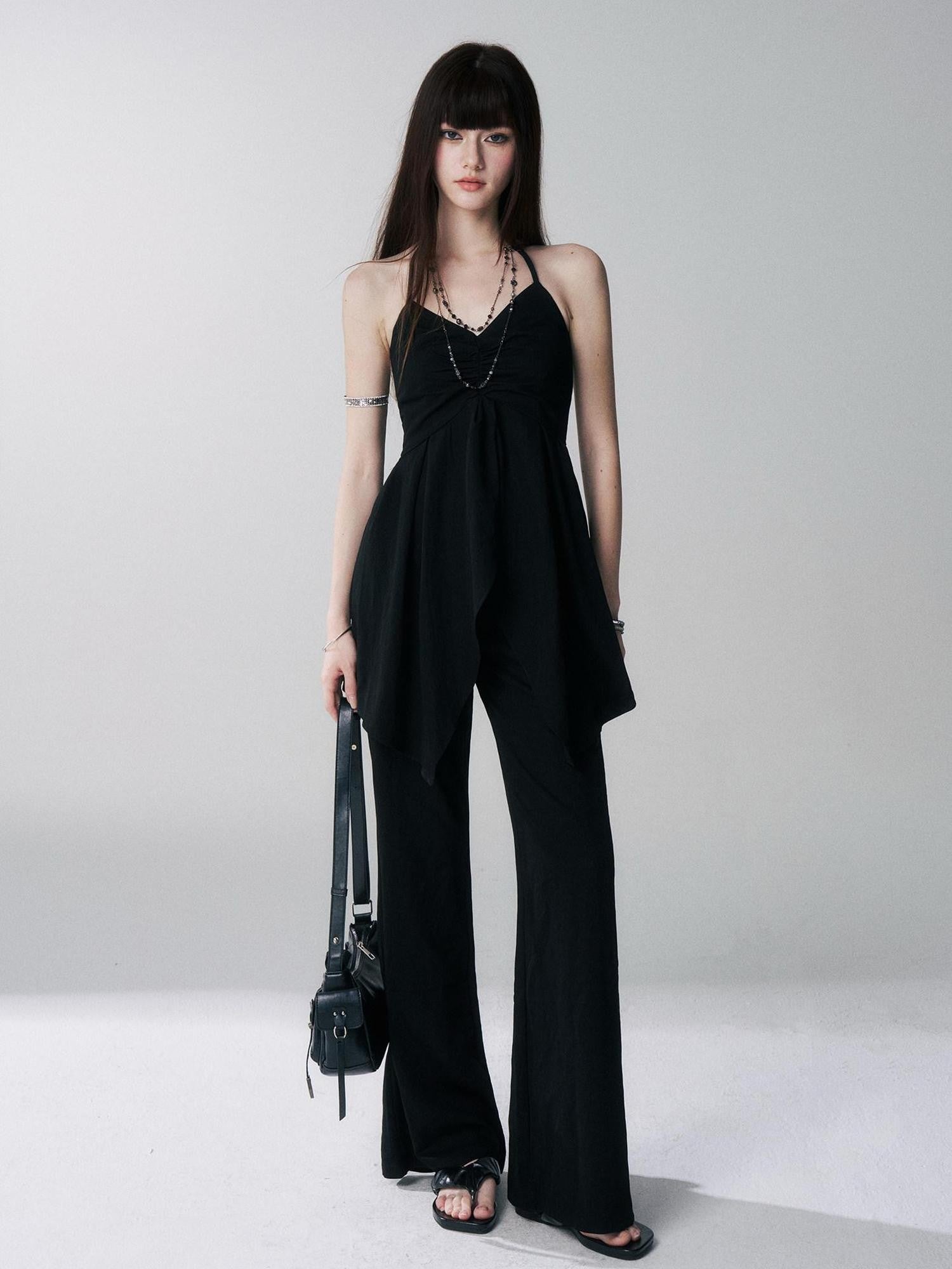 LADYGHOST Black Ghost Girl Halter Camisole Women&