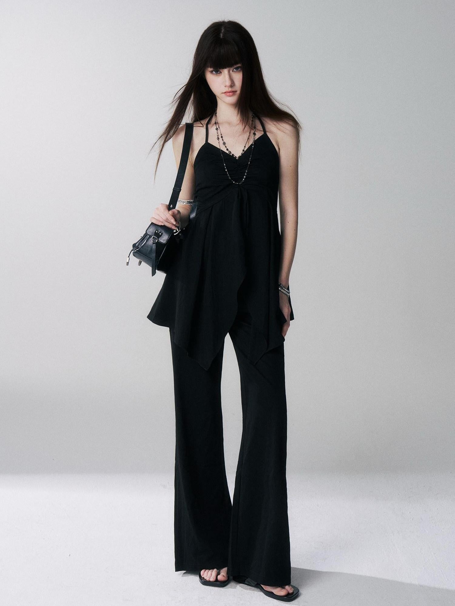 LADYGHOST Black Ghost Girl Halter Camisole Women&