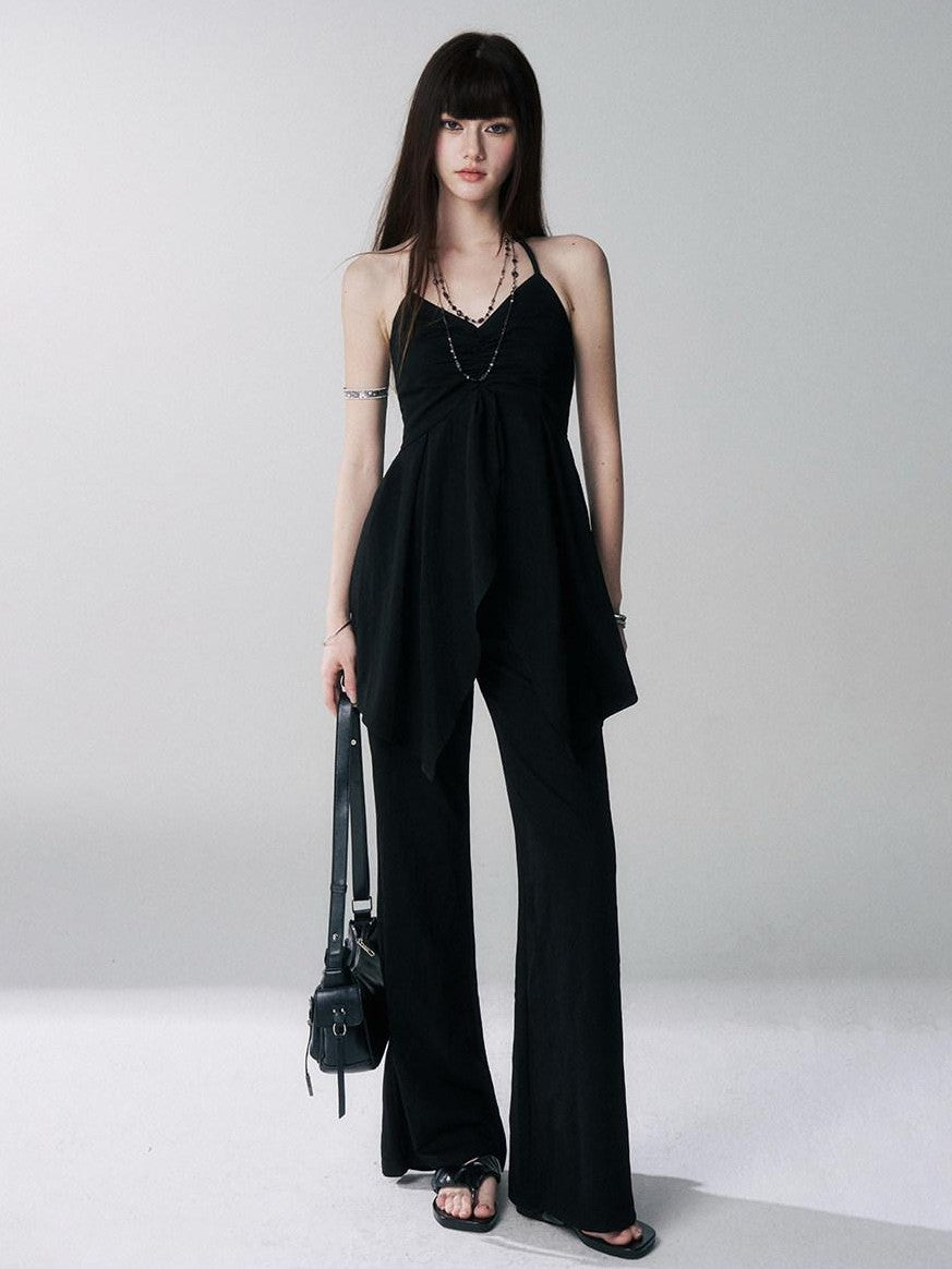 LADYGHOST Black Ghost Girl Halter Camisole Women&