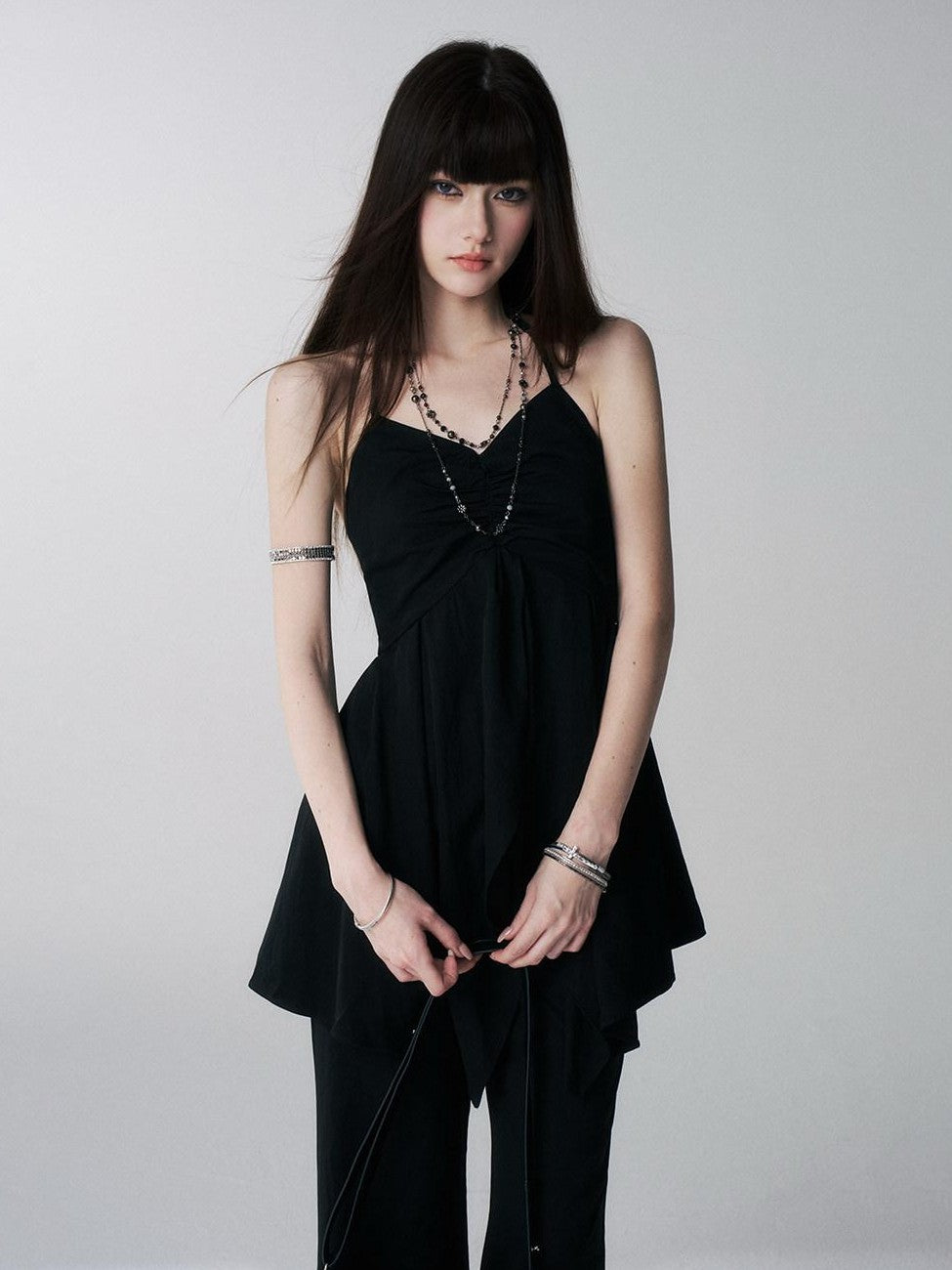 LADYGHOST Black Ghost Girl Halter Camisole Women&