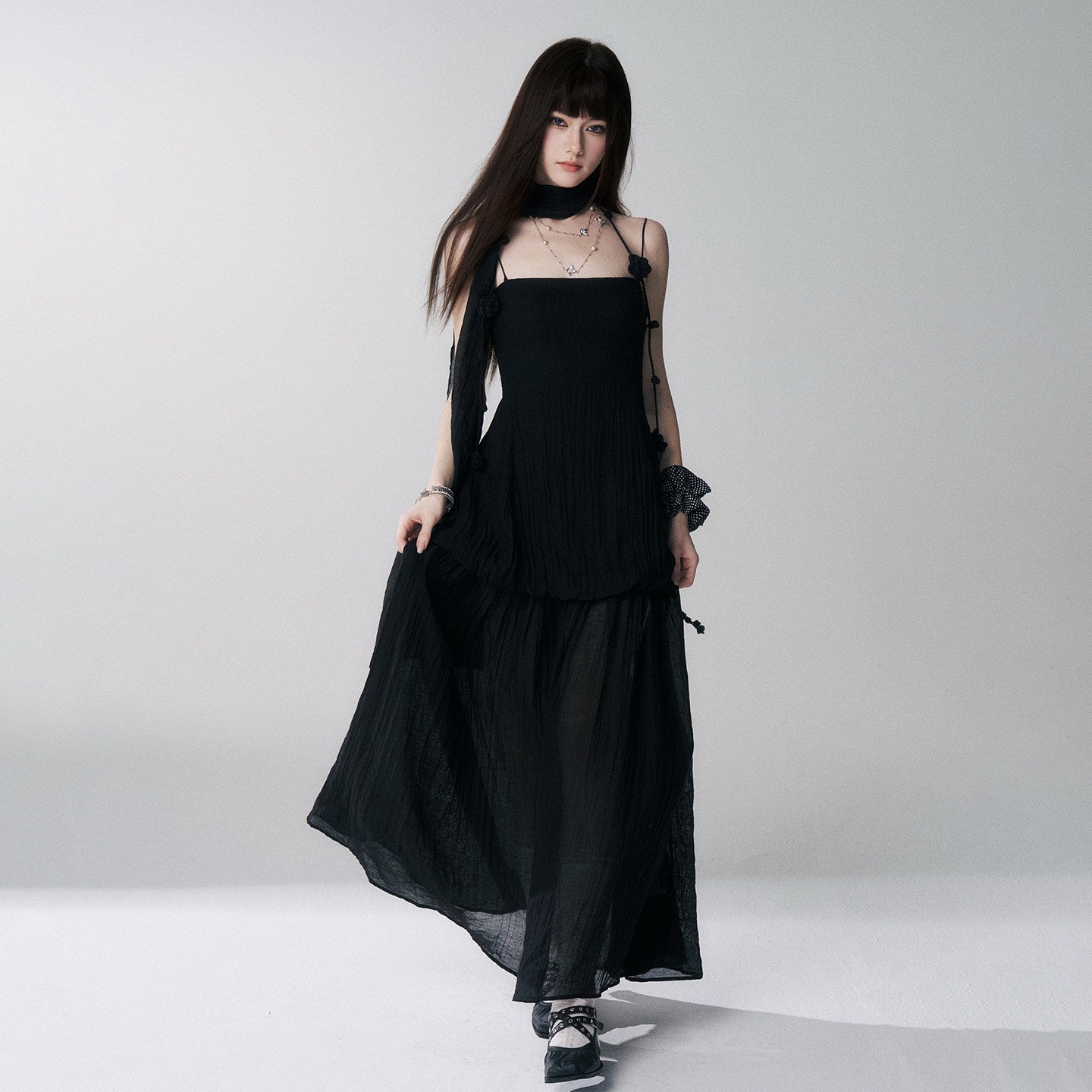 LADYGHOST_Black_Spaghetti_Strap_Bustier_Backless_Women&