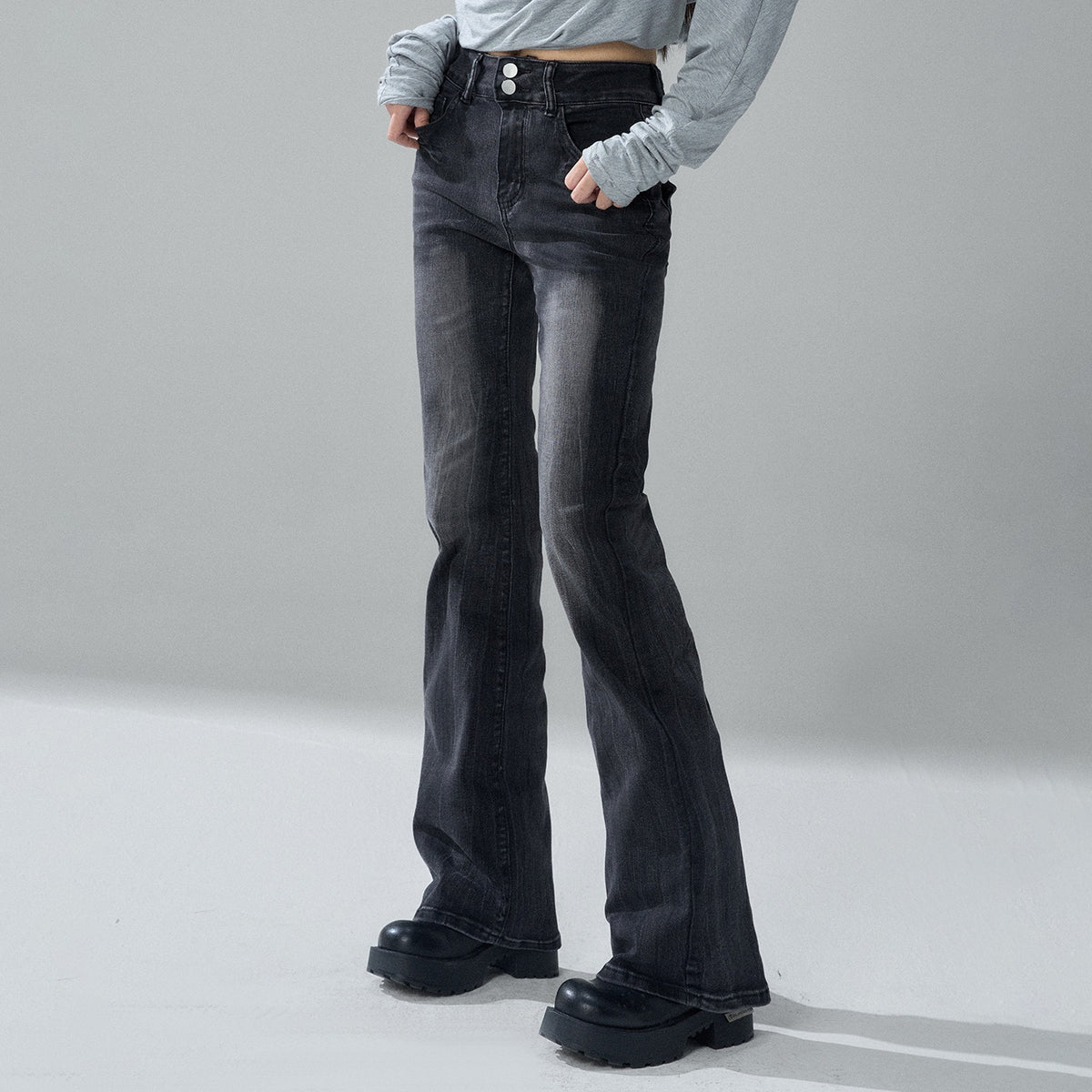 LADYGHOST_Black_Washed_High_Waist_Pockets_Women&