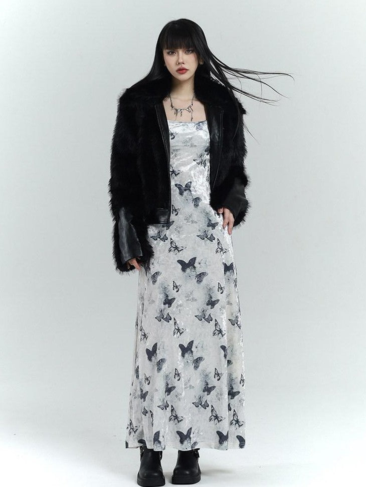 LADYGHOST Butterfly Print Long Sleeve New Chinese Women&