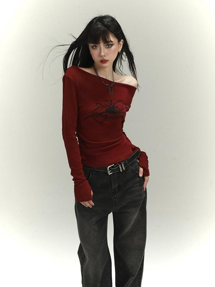 LADYGHOST Dark Wash Vintage Distressed Floor Length Women&