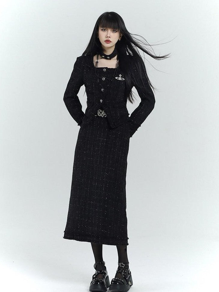 LADYGHOST Ethereal Black Korean Heiress Women&