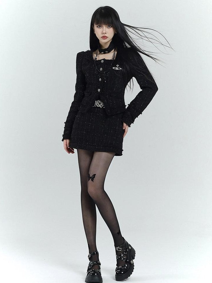 LADYGHOST Ethereal Black Korean Heiress Women&