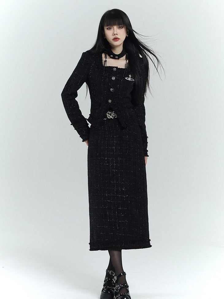 LADYGHOST Ethereal Black Korean Heiress Women&