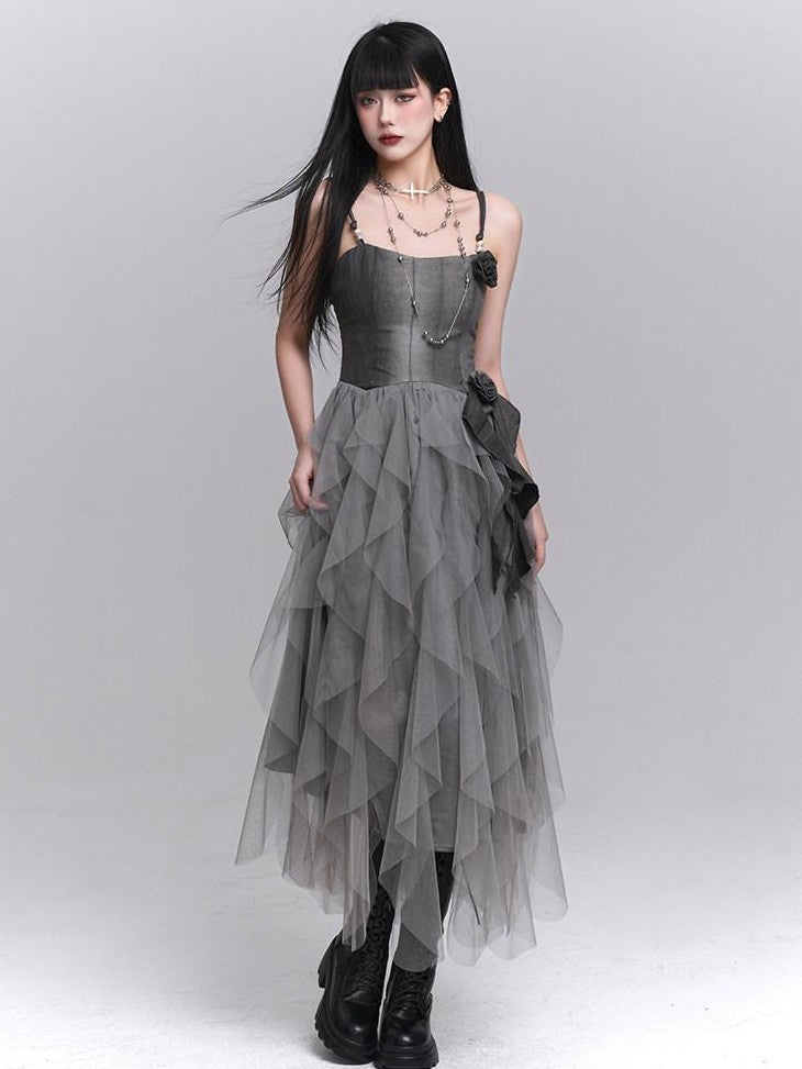 LADYGHOST Ethereal Cinched Waist Spaghetti Strap Women&