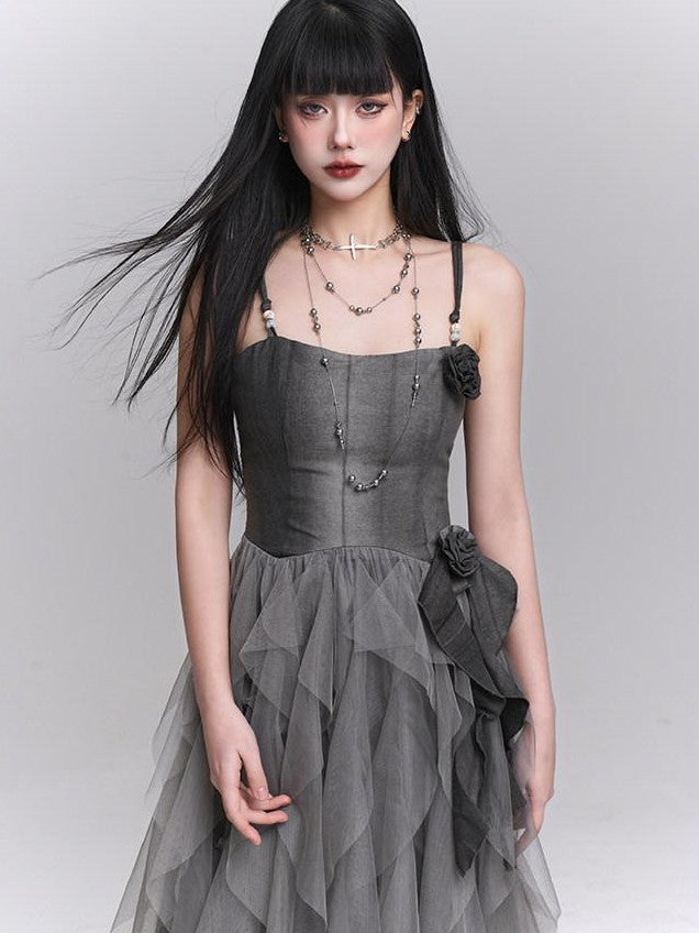 LADYGHOST Ethereal Cinched Waist Spaghetti Strap Women&