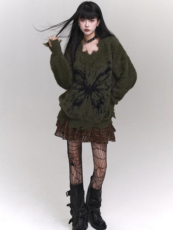 LADYGHOST Ethereal Ghost Girl Milky Slouchy Women&