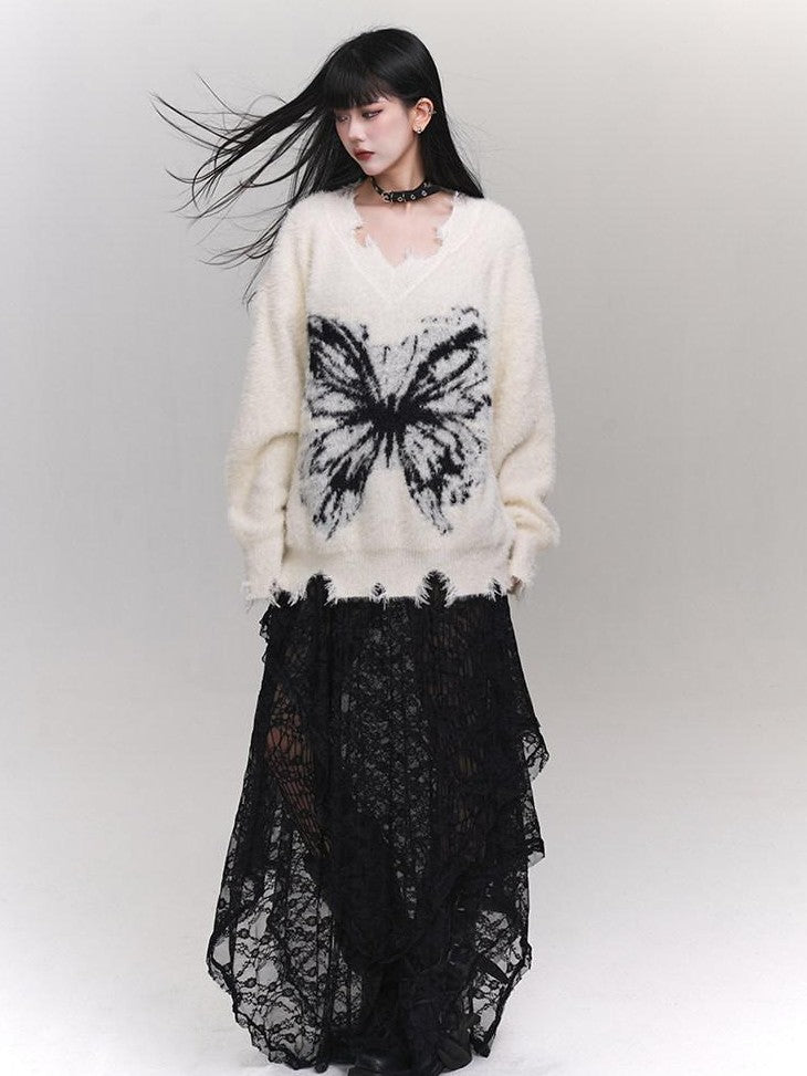 LADYGHOST Ethereal Ghost Girl Milky Slouchy Women&